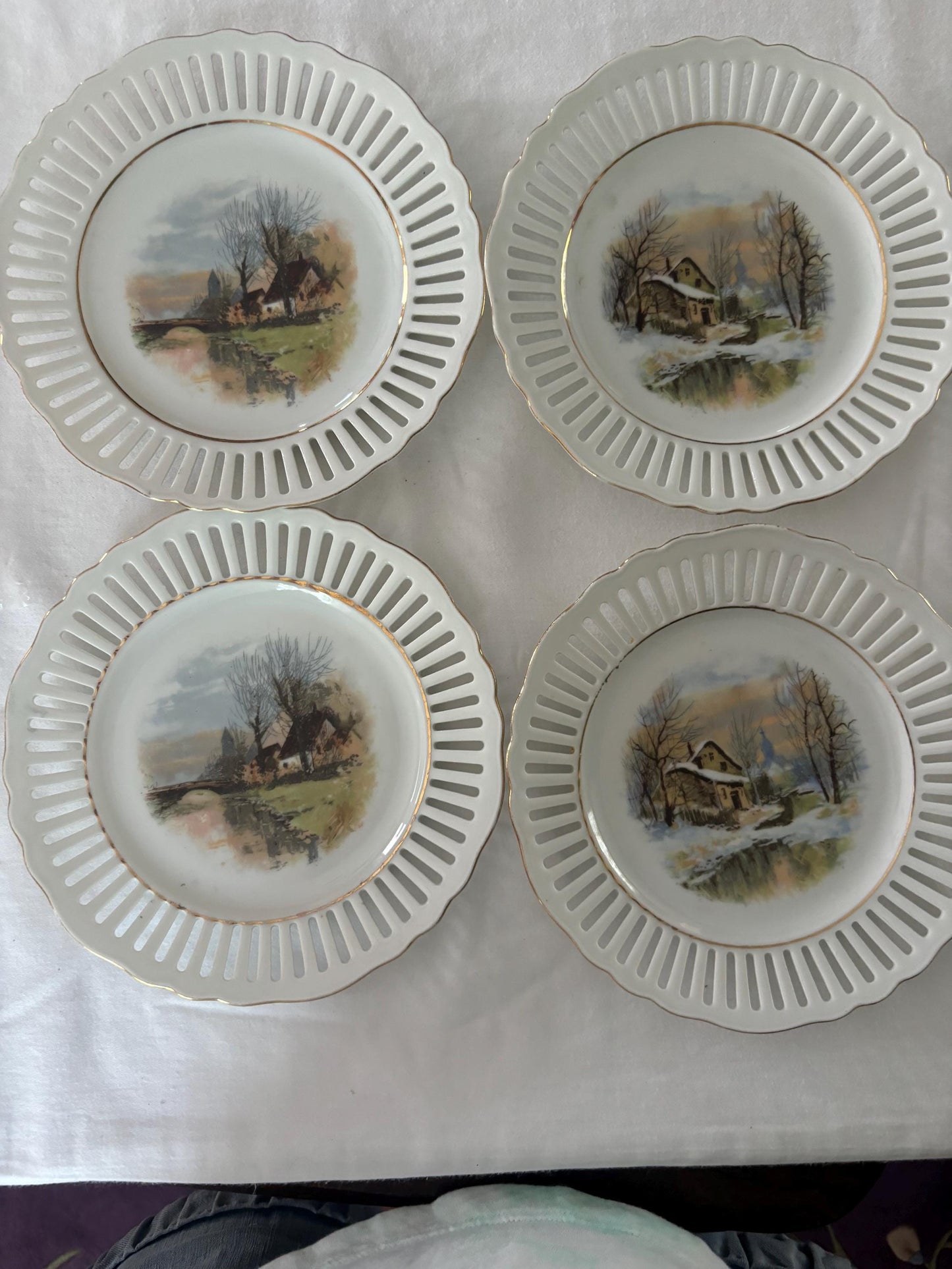 Vintage MEPOCO Set of 4 Plates Lover Antiques and Vintage