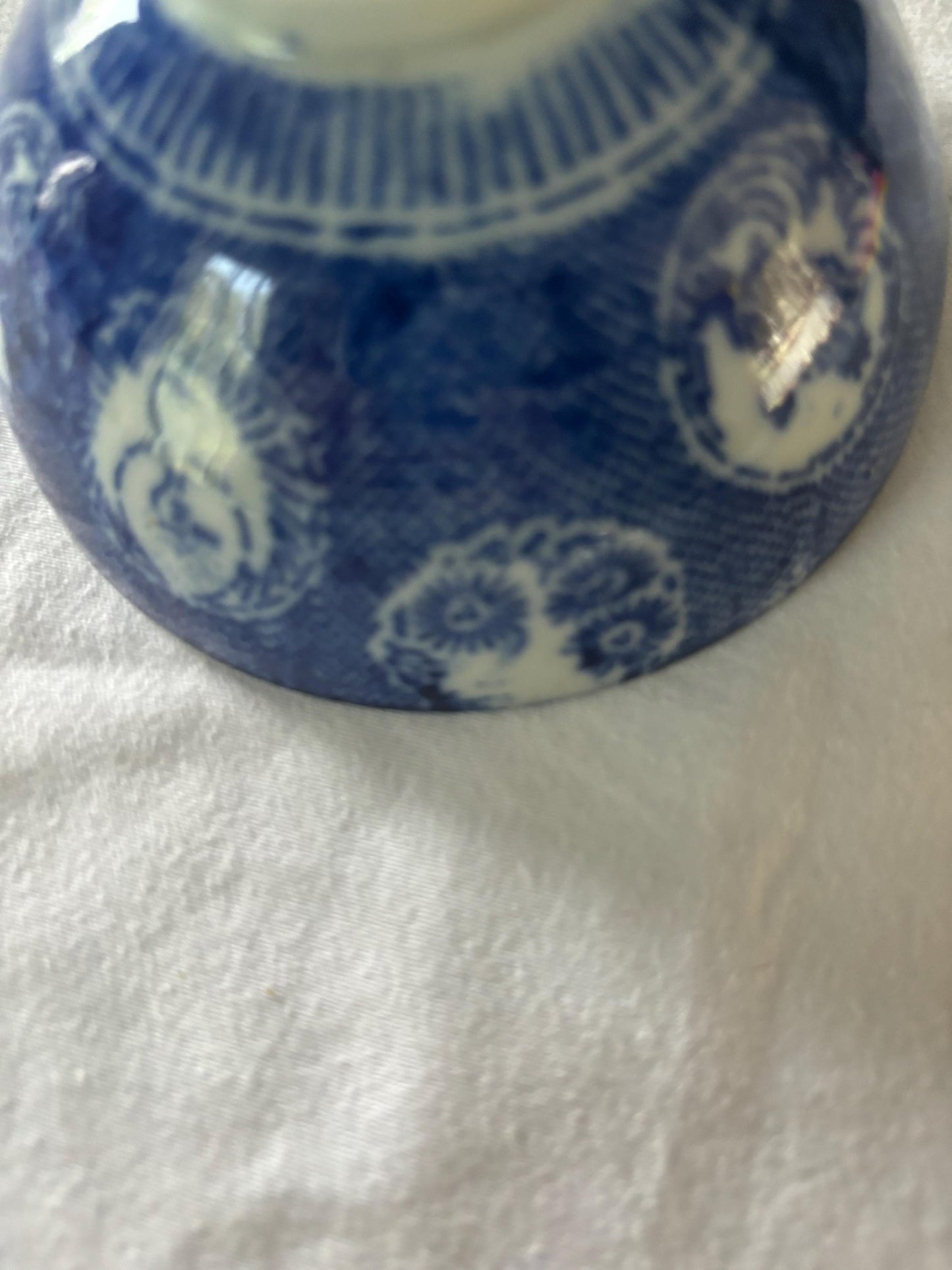 Antique Chinese Blue & White Porcelain Bowl with Flowers Lover Antiques and Vintage