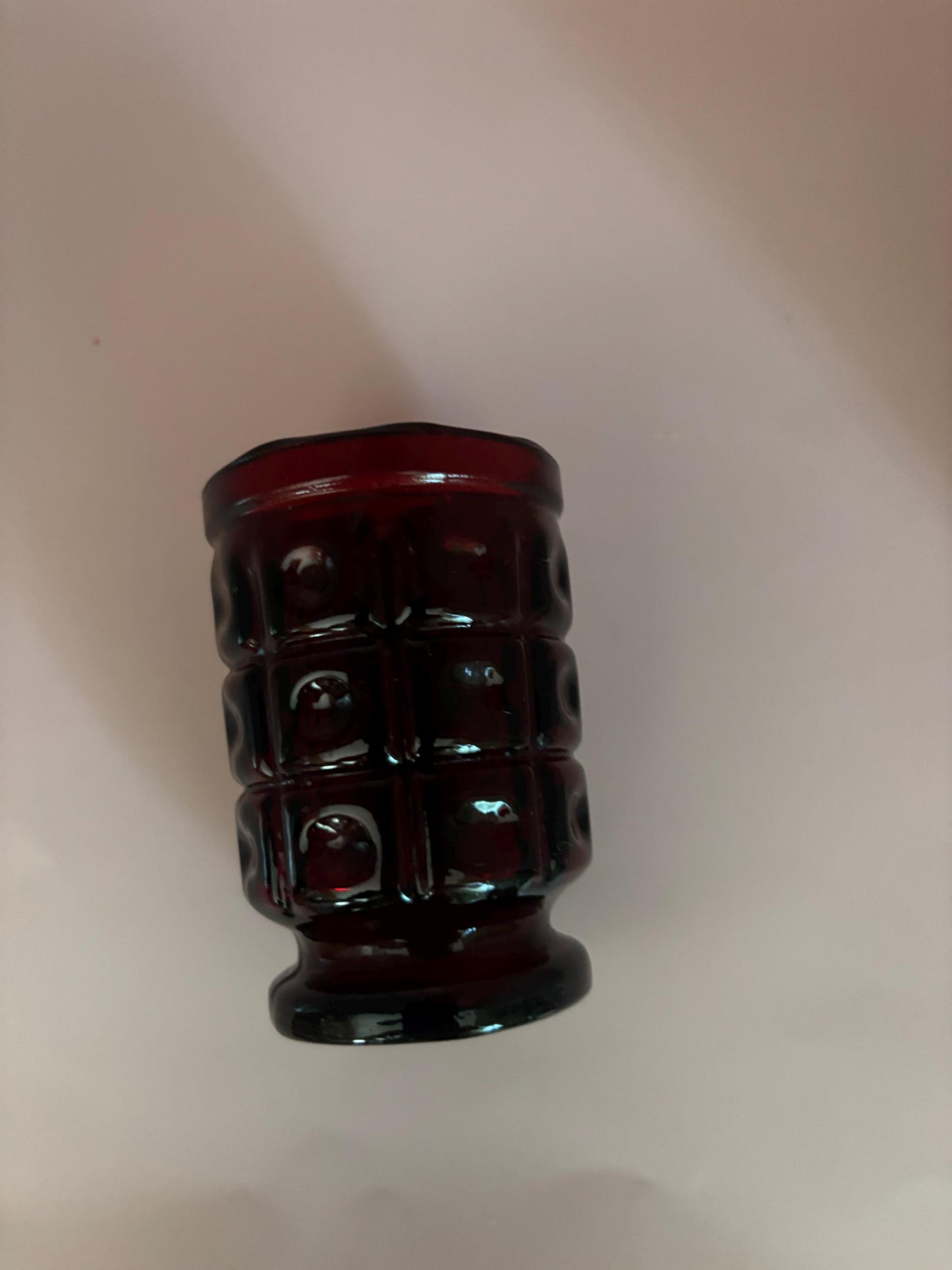 Vintage Ruby Red Glass Cup with Pedestal Lover Antiques and Vintage