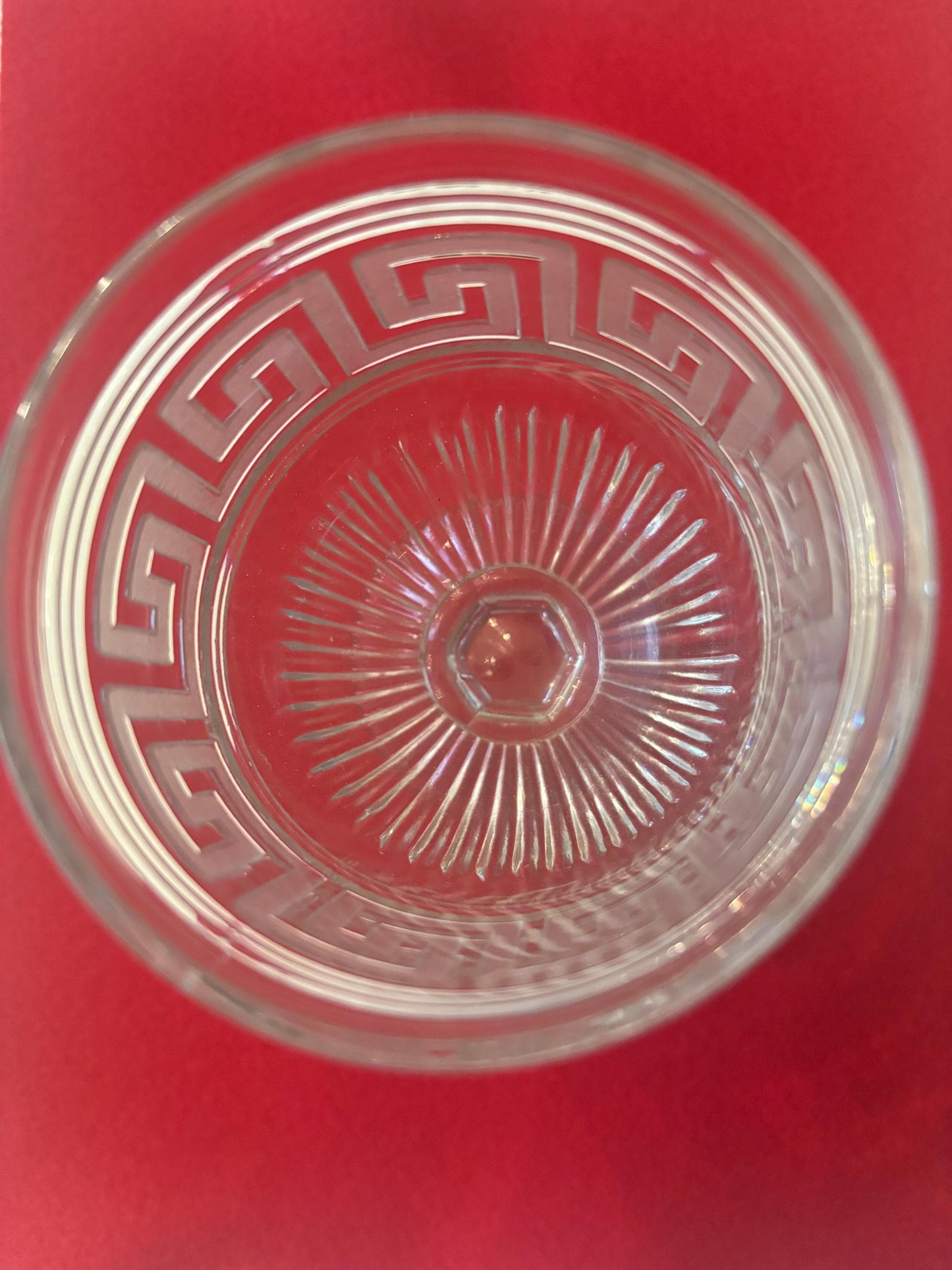 Vintage EAPG Crystal Roman Greek Wine Glass Pedestal Cup Etched Glass Art Lover Antiques and Vintage