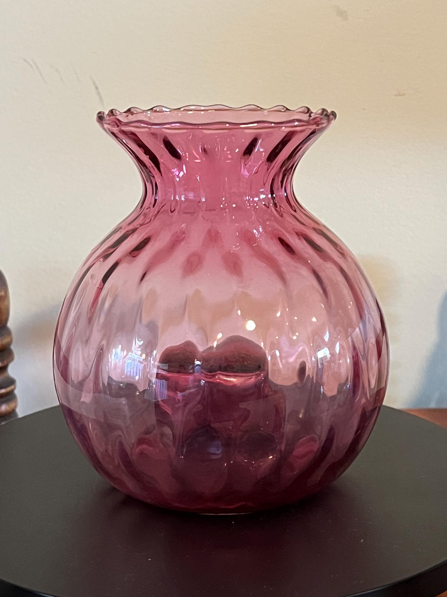 Vintage Cranberry Glass Vase Pink Glass Pink Rose Vase Art Glass Pilgrim Glass Fenton Glass Art Lover Antiques and Vintage