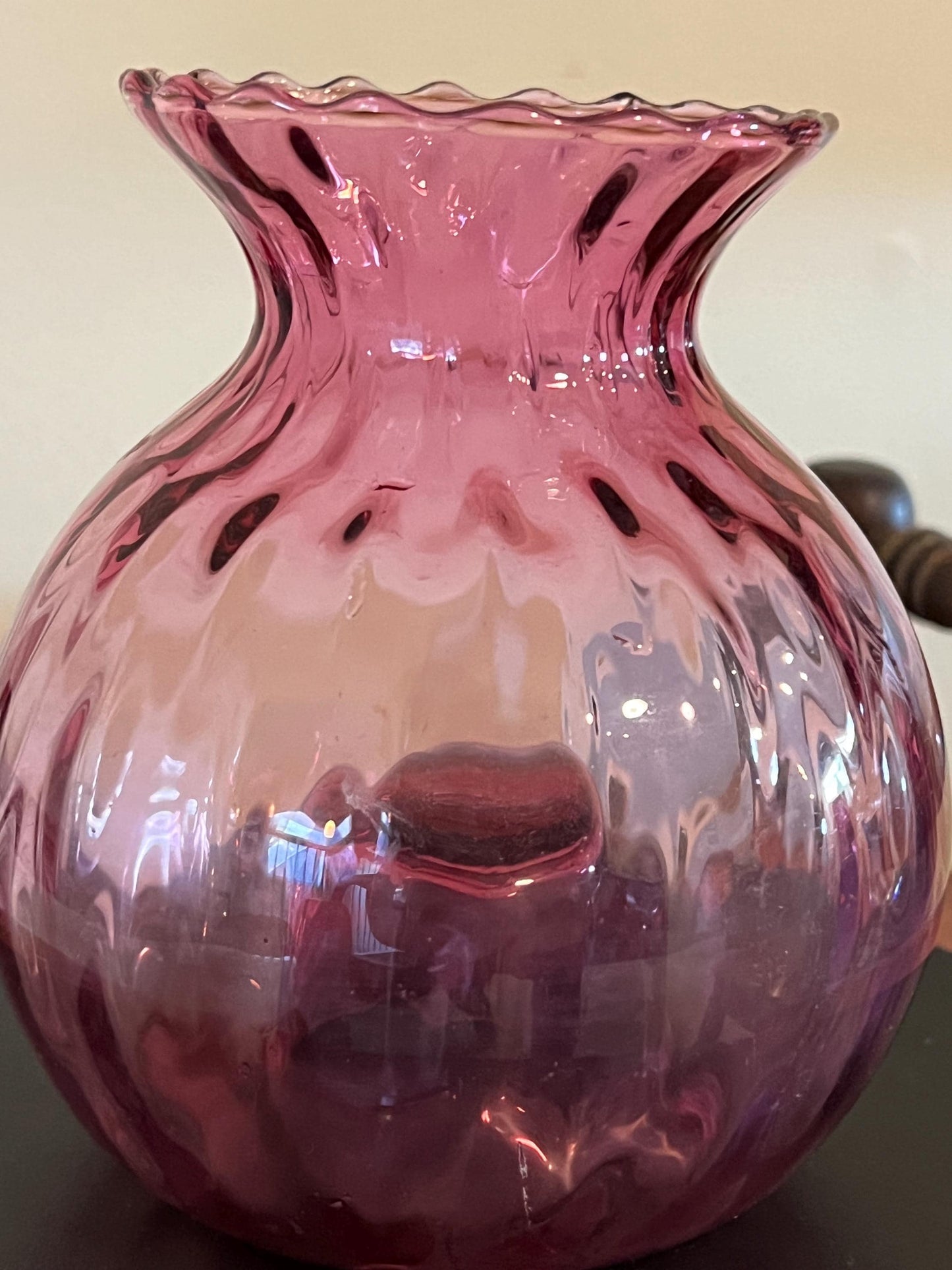 Vintage Cranberry Glass Vase Pink Glass Pink Rose Vase Art Glass Pilgrim Glass Fenton Glass Art Lover Antiques and Vintage