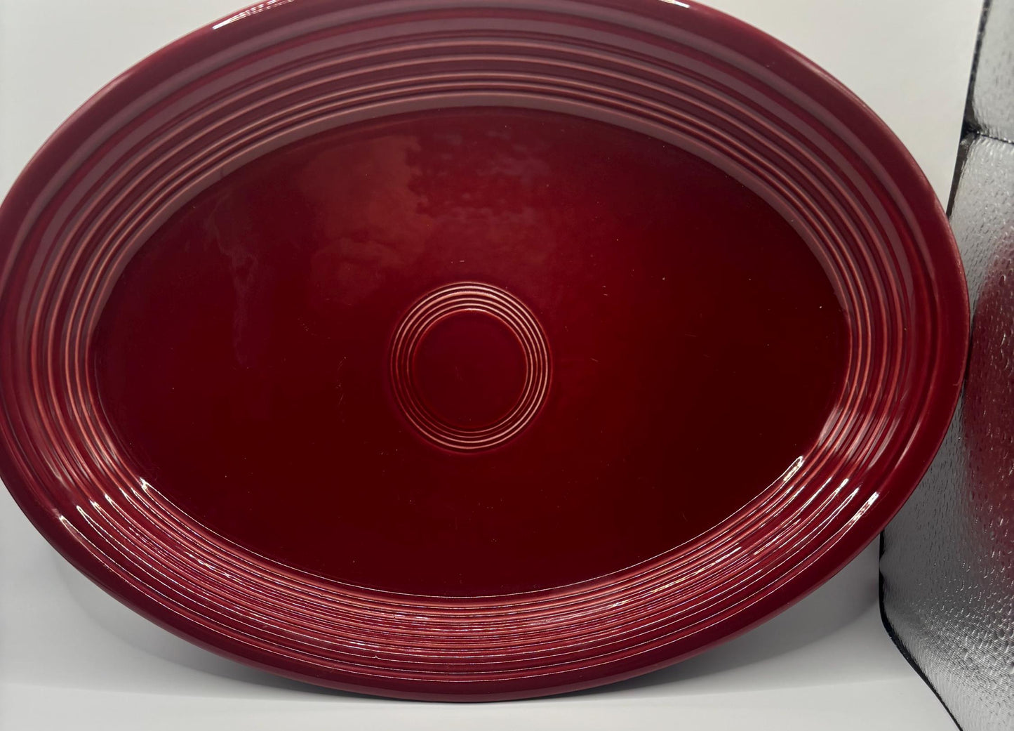 Vintage Fiesta Oval Platter by Homer Laughlin Fiestaware Maroon Large Plate Lover Antiques and Vintage