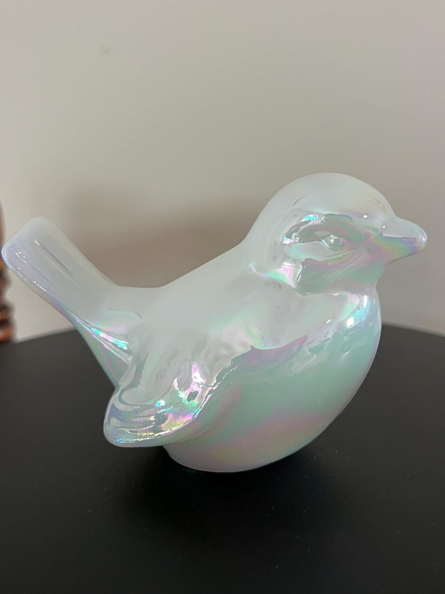 Vintage Fenton Opalescent Glass Bird Milk Glass Love Bird Figurine Animal Glass Art Lover Antiques and Vintage