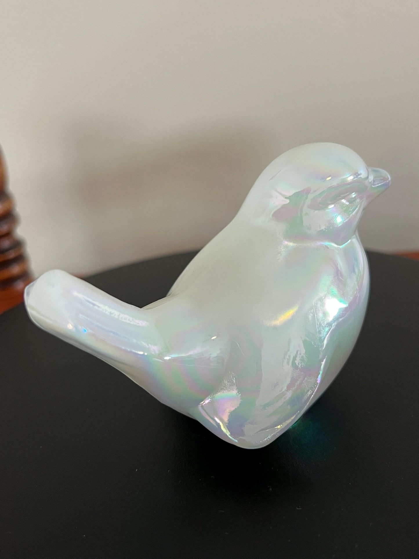Vintage Fenton Opalescent Glass Bird Milk Glass Love Bird Figurine Animal Glass Art Lover Antiques and Vintage