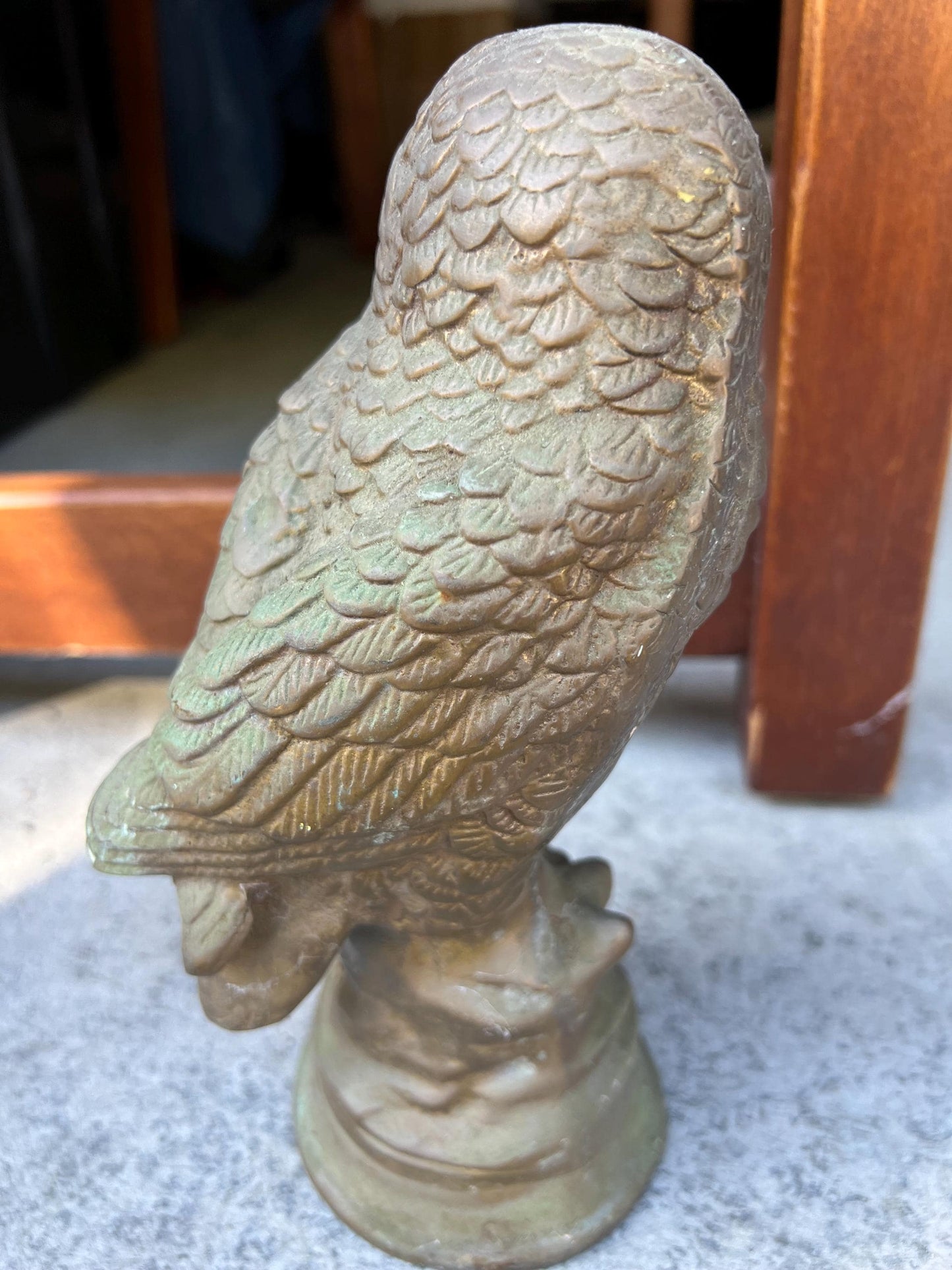 Vintage Brass Owl Figurine Door Stop Heavy Brass Standing Owl Statue Lover Antiques and Vintage