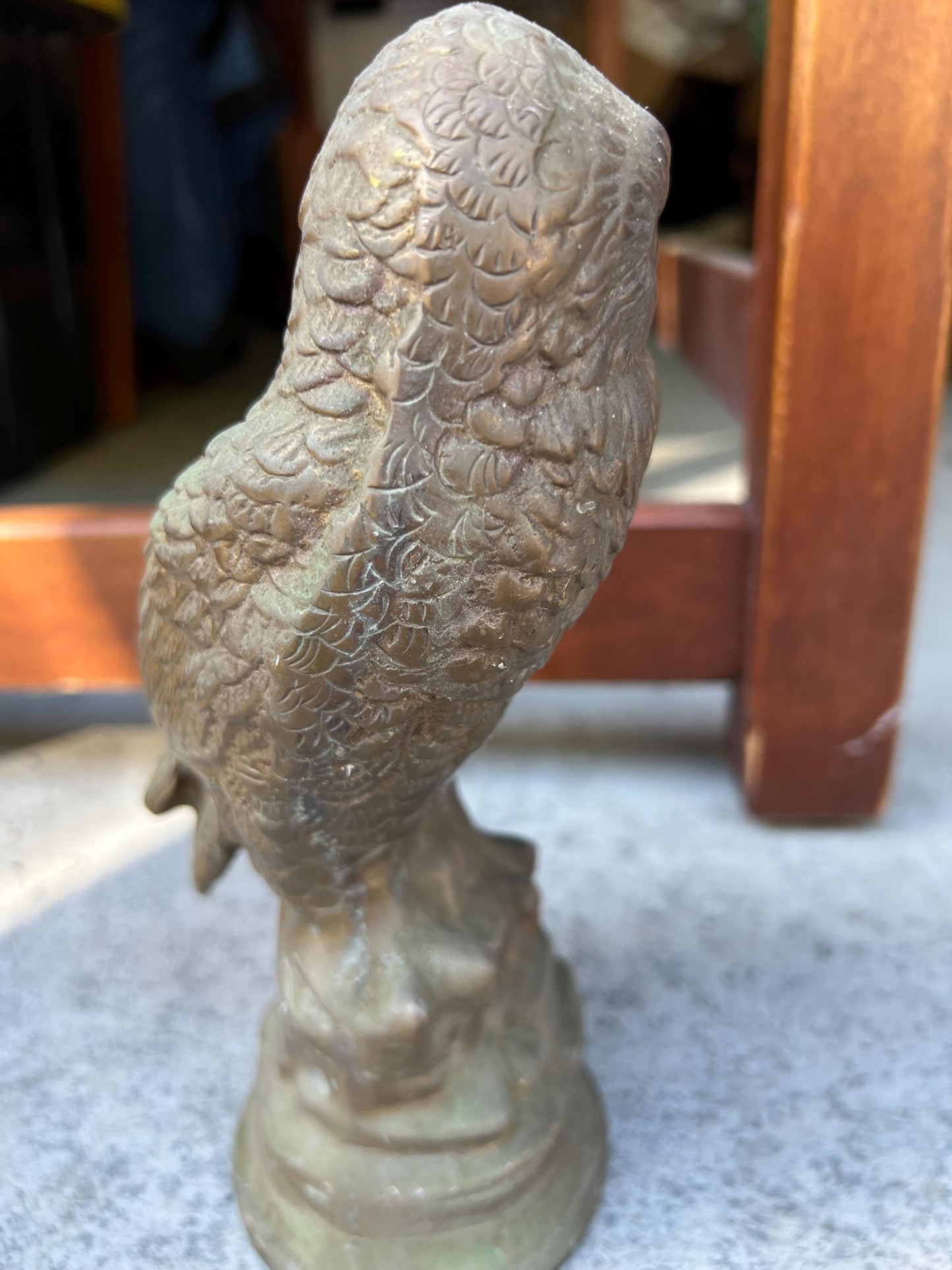 Vintage Brass Owl Figurine Door Stop Heavy Brass Standing Owl Statue Lover Antiques and Vintage