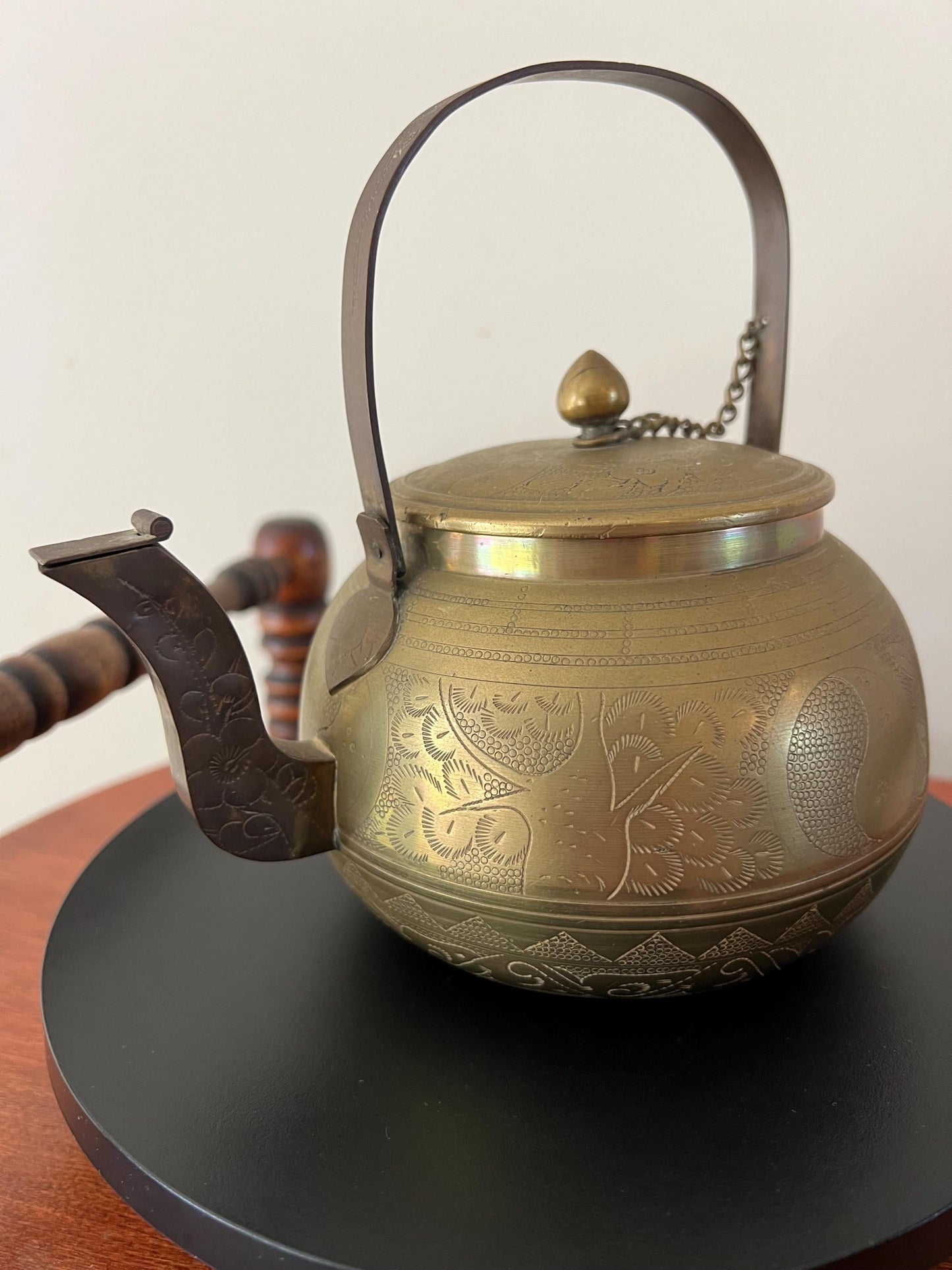 Vintage Brass Kettle with Lid Handle and Ornate Spout Lover Antiques and Vintage