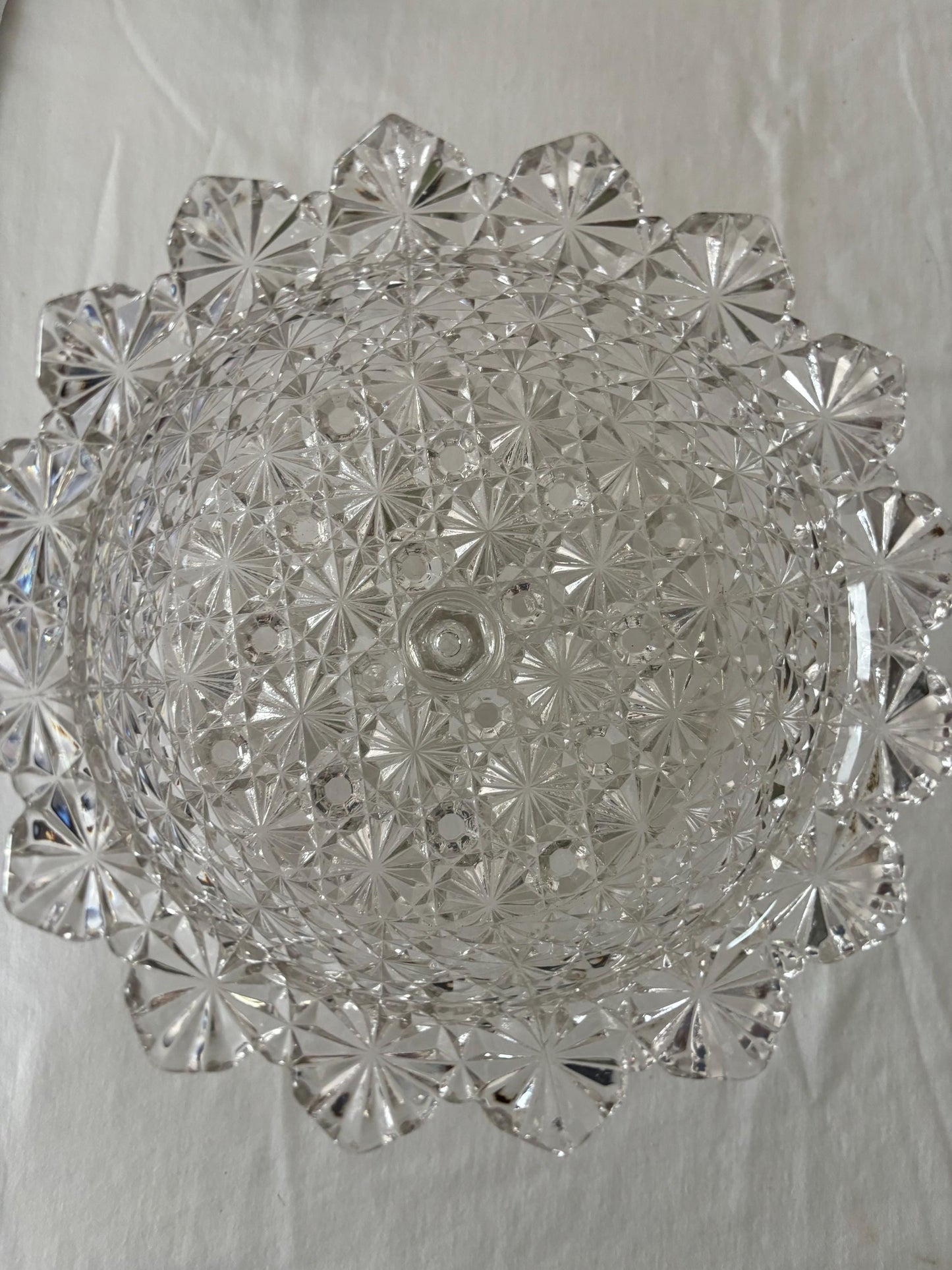 Antique Large Daisy & Button Footed Compote with Dramatic Flared Edge Glass Art Lover Antiques and Vintage