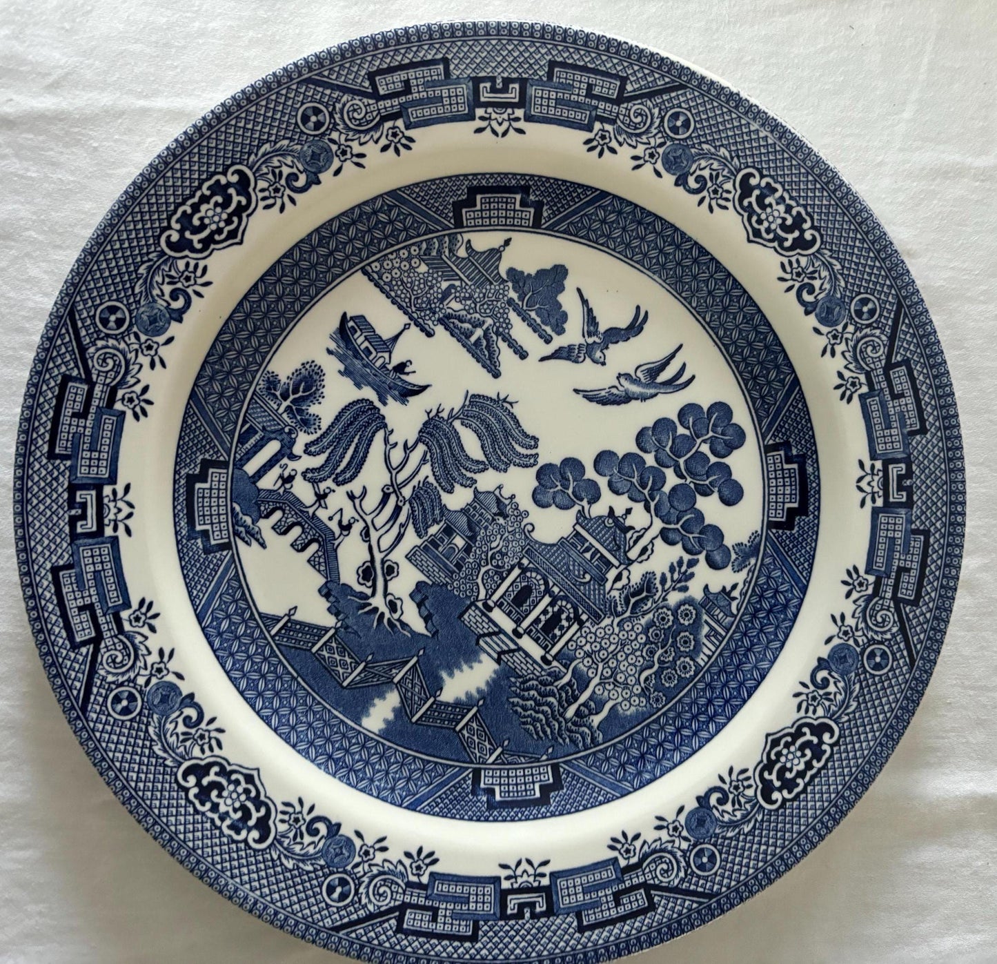 Vintage Churchill Blue Willow Dinner Plate Fine English Tableware Staffordshire Blue & White Lover Antiques and Vintage