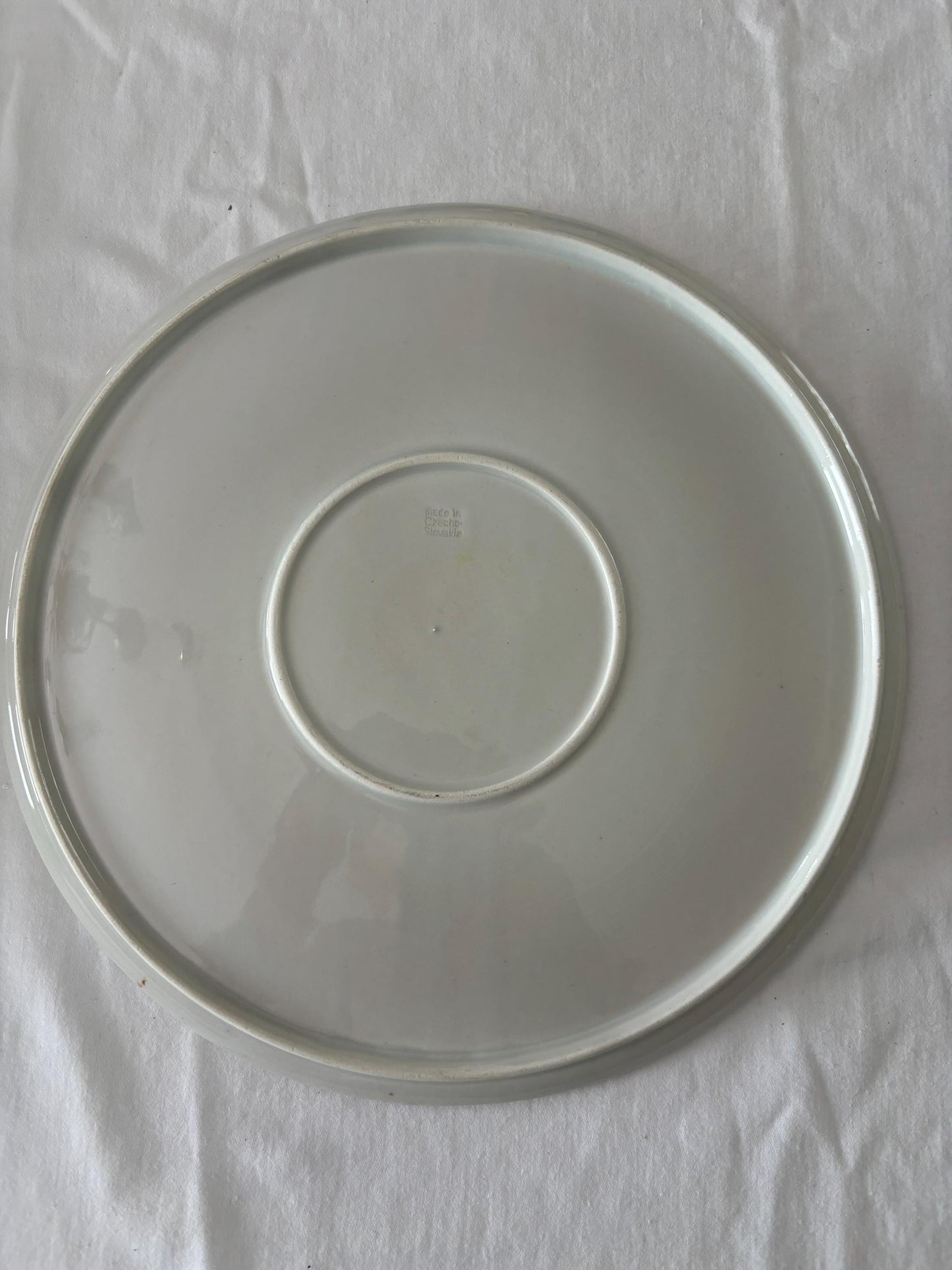Vintage Czechoslovakia Large Plate with Purple Flowers Floral Design Platter Czech Platter Lover Antiques and Vintage