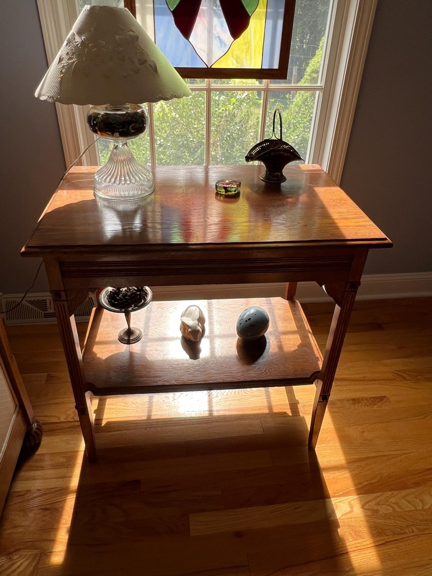 Antique Oak Table Coffee Table Console with Paw Feet Carved Wood Entryway Claw Foot Table Lover Antiques and Vintage