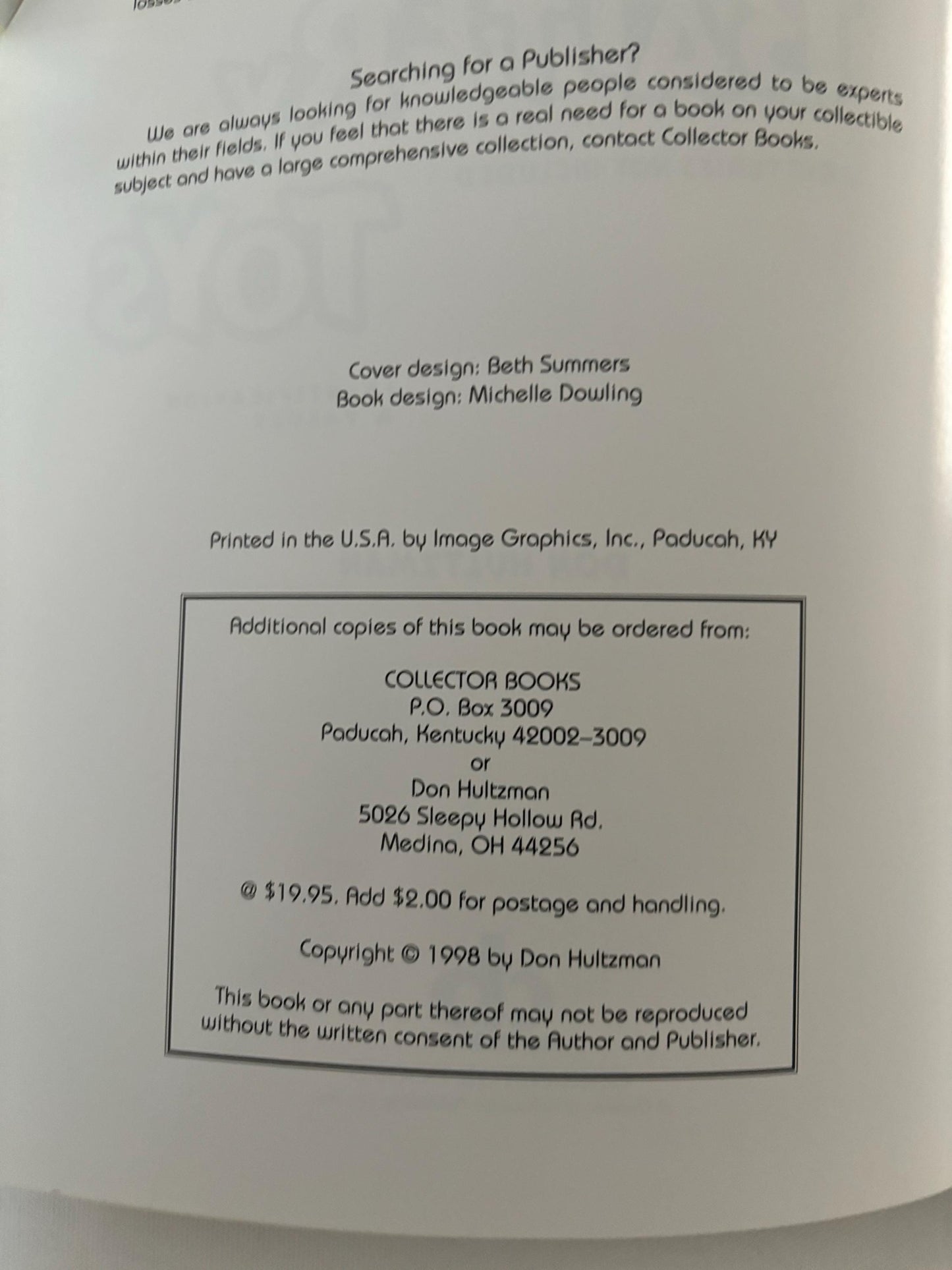Collector’s Guide to Battery Toys Book Identification & Value Guide by Don Hultzman Lover Antiques