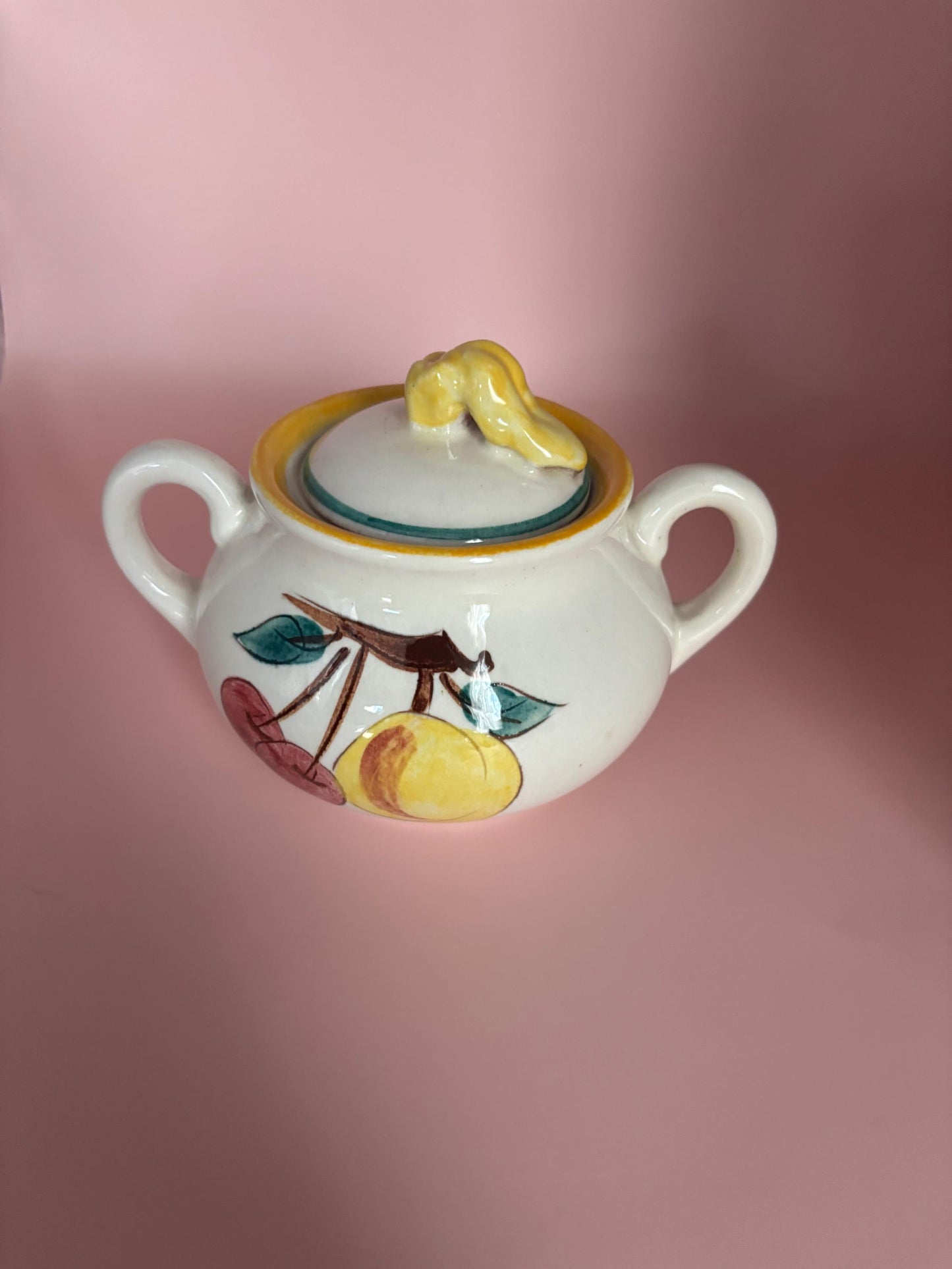 Stangl Pottery Sugar Dish with Lid Fruit Design Potteries from Trenton, NJ Lover Antiques Vintage