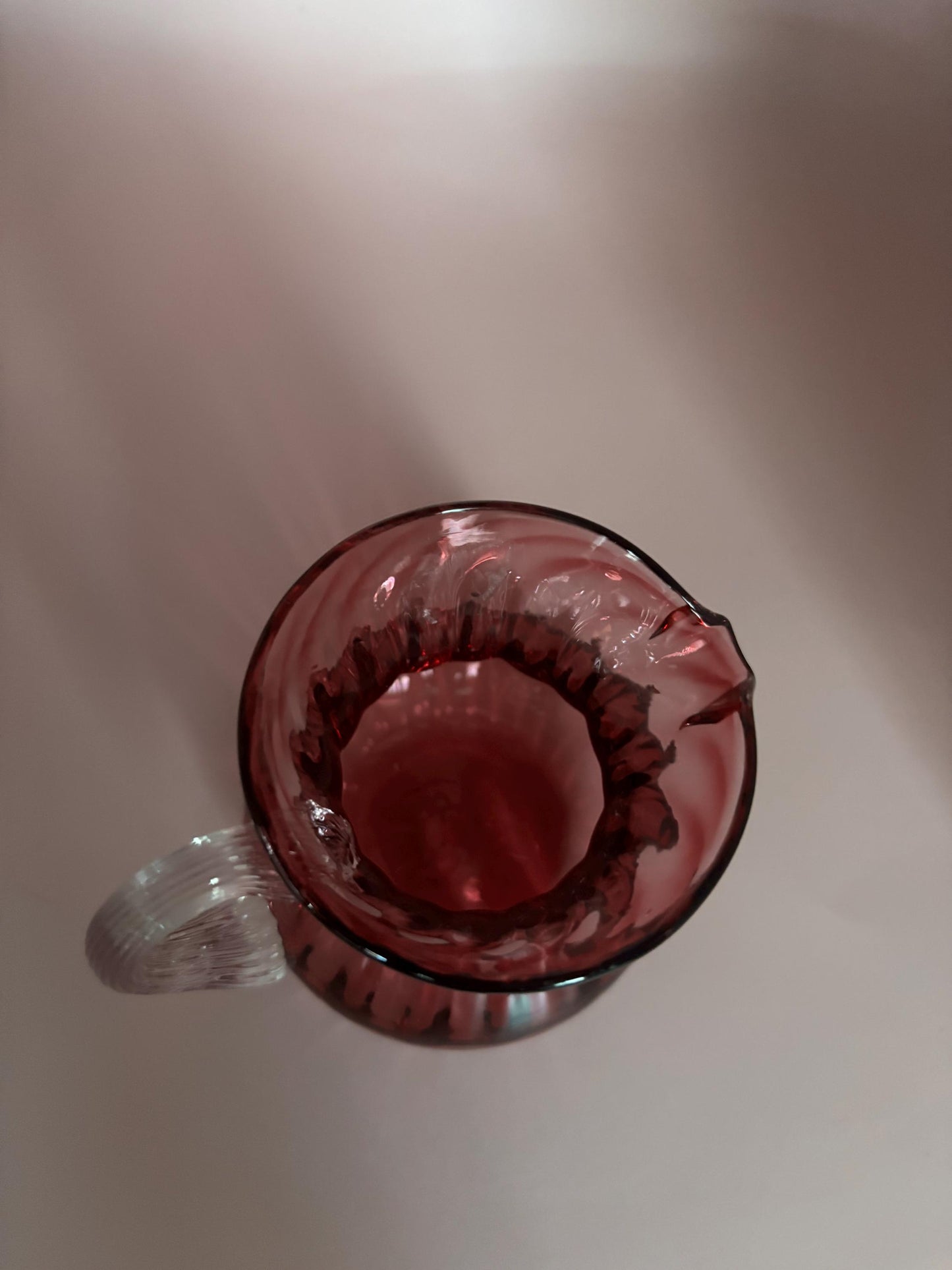 Vintage Fenton Cranberry Glass Mini Pitcher Pink Rose Vase Art Glass Lover Antiques and Vintage