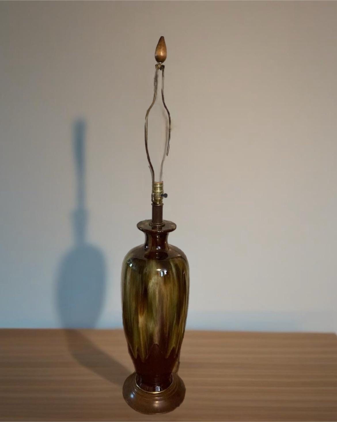 Vintage Drip Glazed Pottery Lamp Light 1960’s Mid Century Modern Lamp Lover Antiques and Vintage