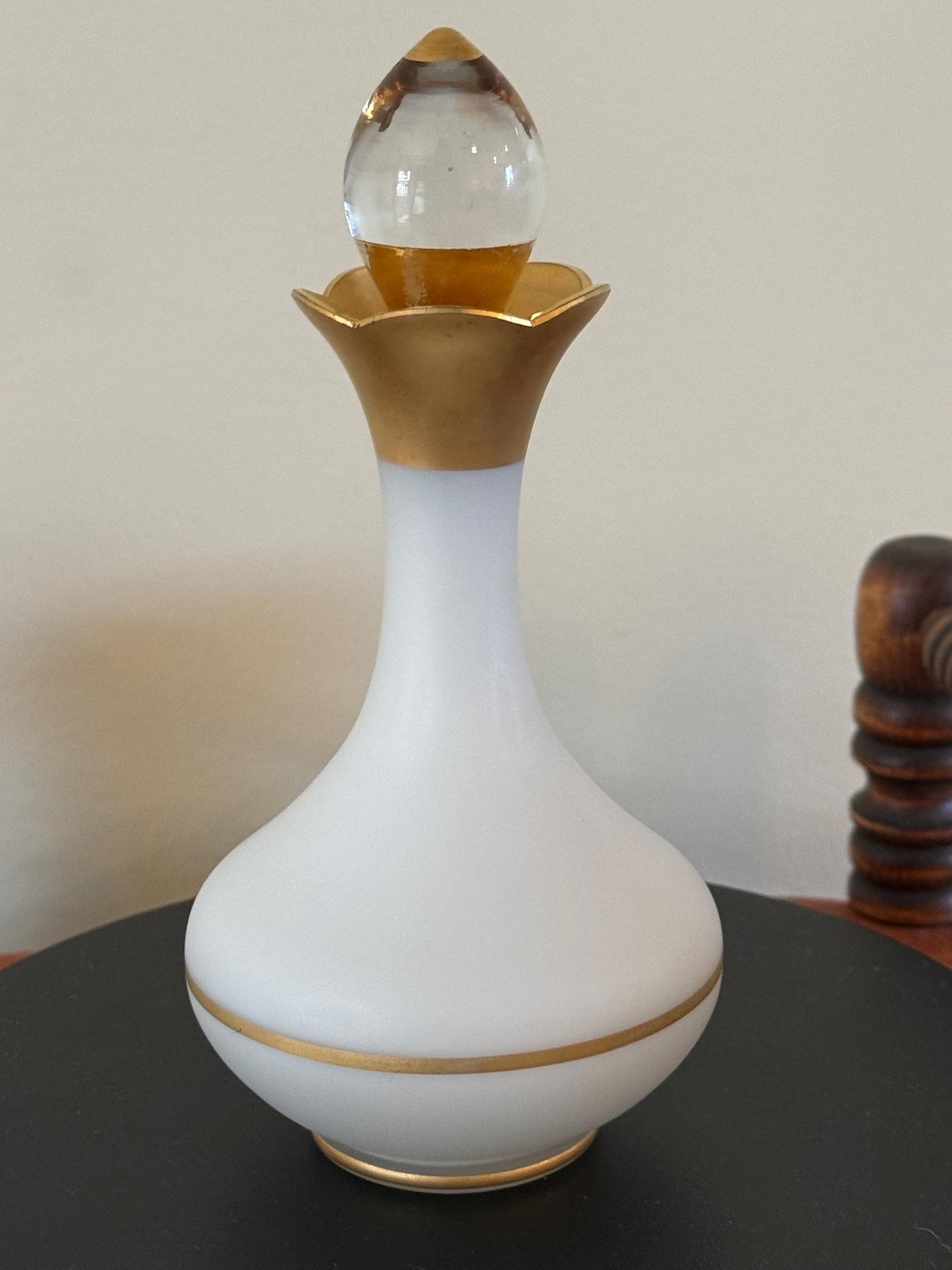 Vintage Habanita Molinard Eau de Toilette Miniature 1.1 Fluid Ounces, Lalique Bottle with Silver Cap, Lover Antiques and Vintage