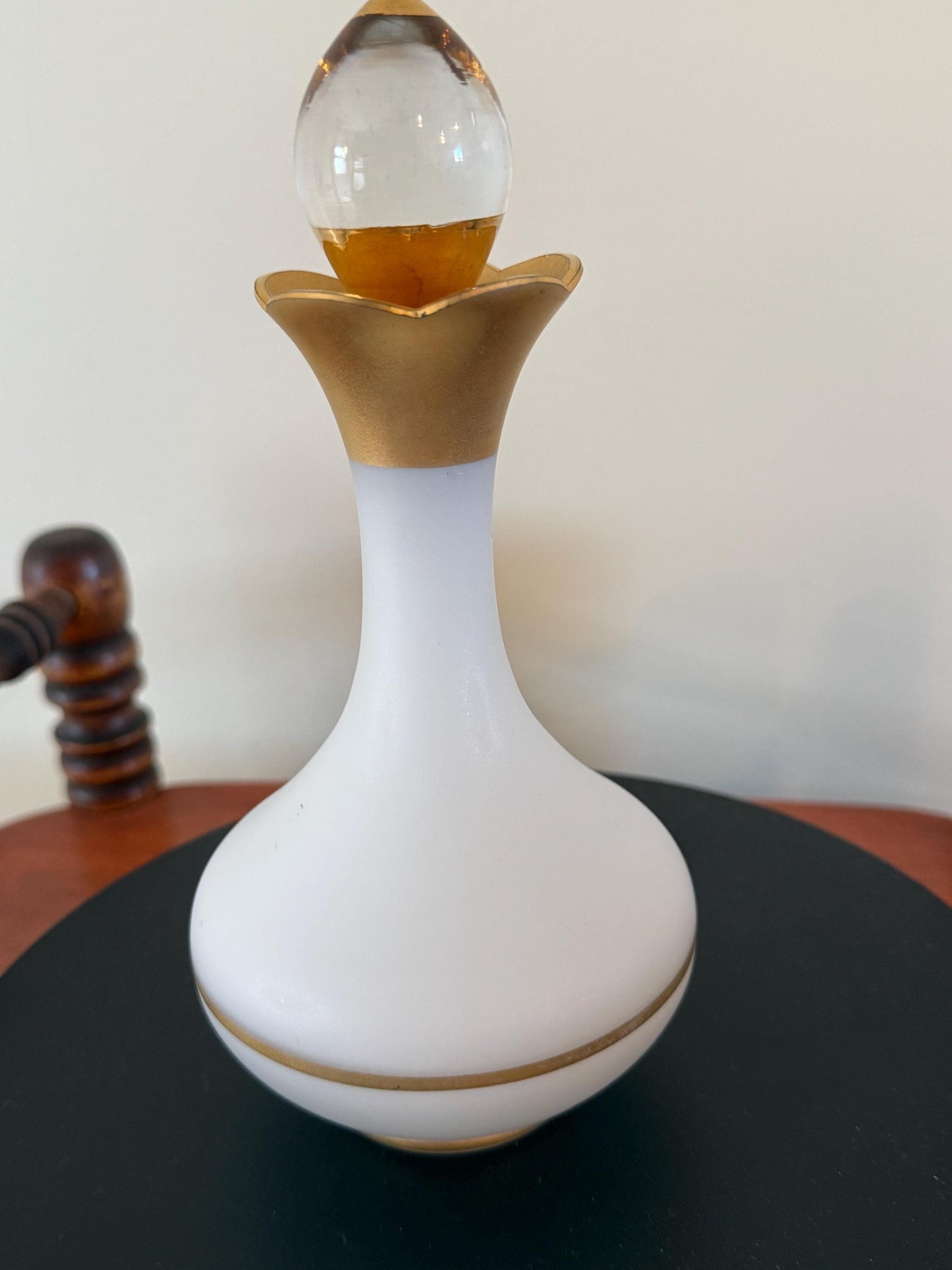 Vintage Habanita Molinard Eau de Toilette Miniature 1.1 Fluid Ounces, Lalique Bottle with Silver Cap, Lover Antiques and Vintage