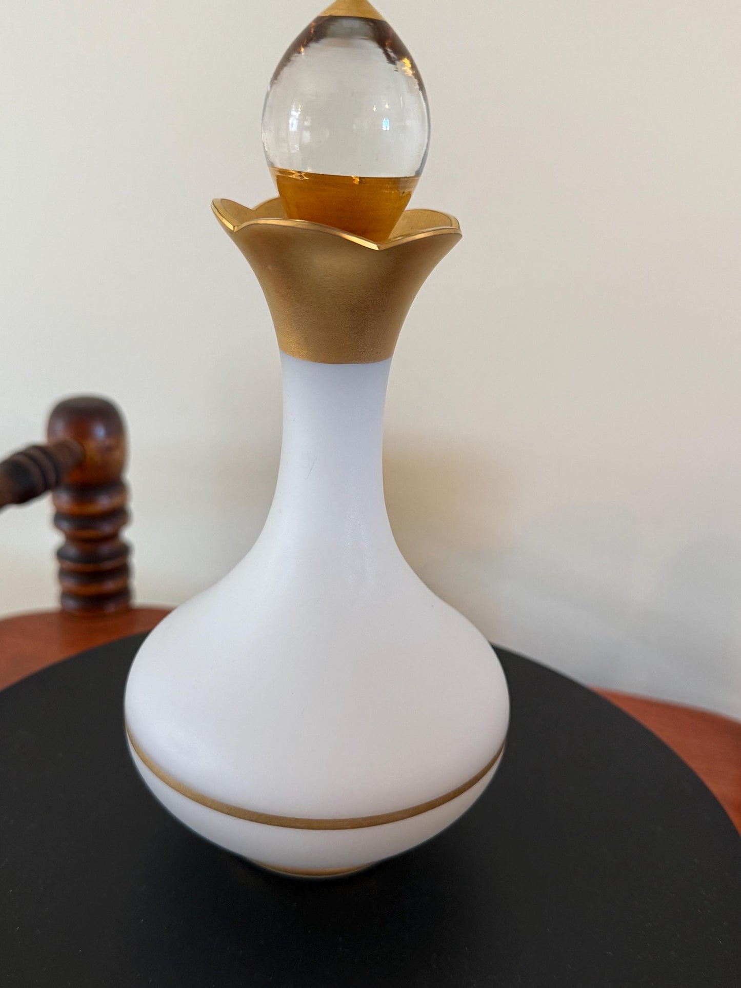 Vintage Habanita Molinard Eau de Toilette Miniature 1.1 Fluid Ounces, Lalique Bottle with Silver Cap, Lover Antiques and Vintage