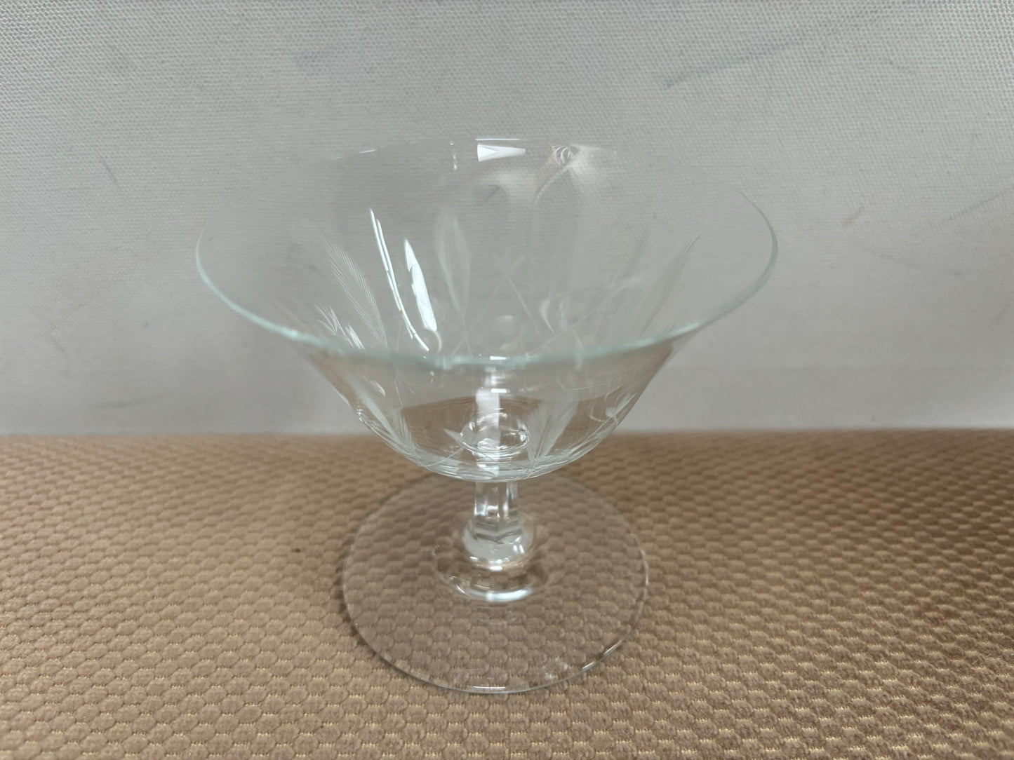 Vintage Rosenthal Crystal Wheat Etched Cut Wheat Champagne Glass Sherbet Glasses Wheat Lover Antiques and Vintage