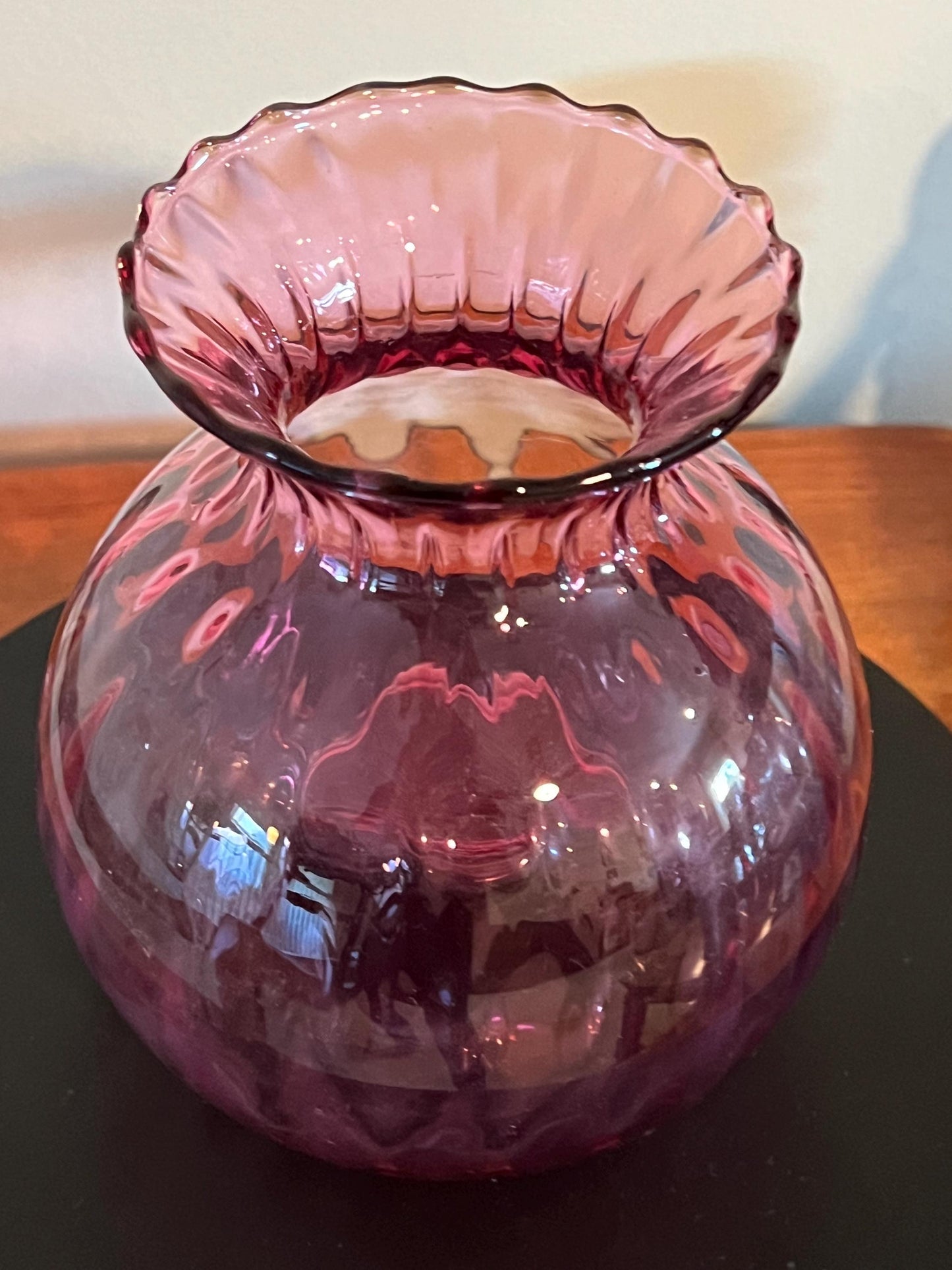 Vintage Cranberry Glass Vase Pink Glass Pink Rose Vase Art Glass Pilgrim Glass Fenton Glass Art Lover Antiques and Vintage
