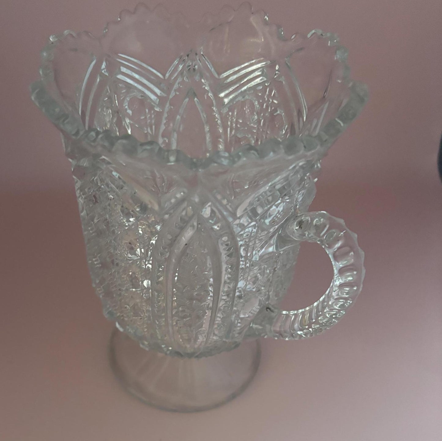 Antique Celery Higbee 1909 Crystal Cut Glass with 2 Handles Lover Antiques and Vintage