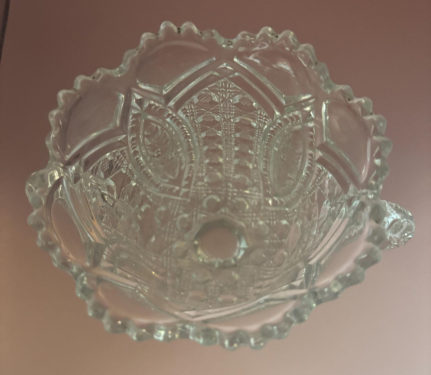 Antique Celery Higbee 1909 Crystal Cut Glass with 2 Handles Lover Antiques and Vintage