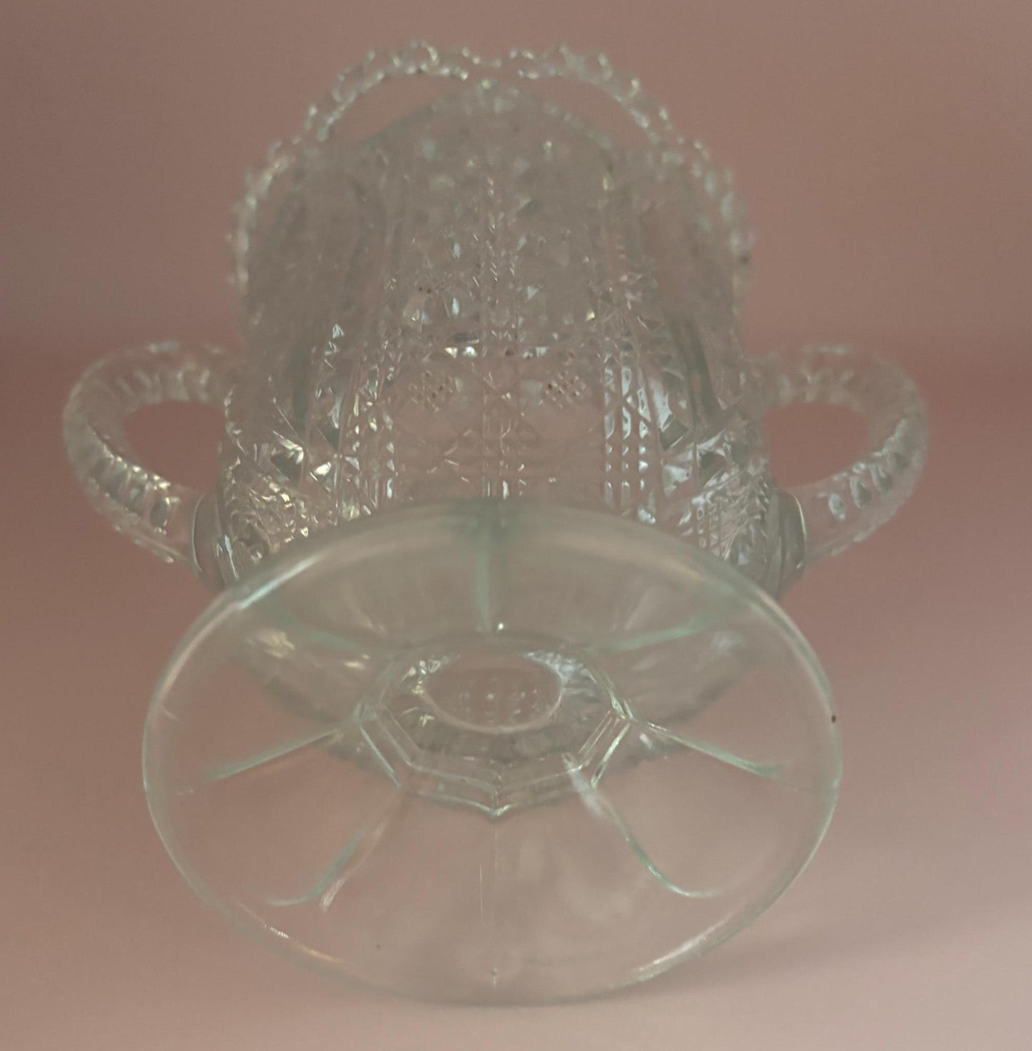 Antique Celery Higbee 1909 Crystal Cut Glass with 2 Handles Lover Antiques and Vintage