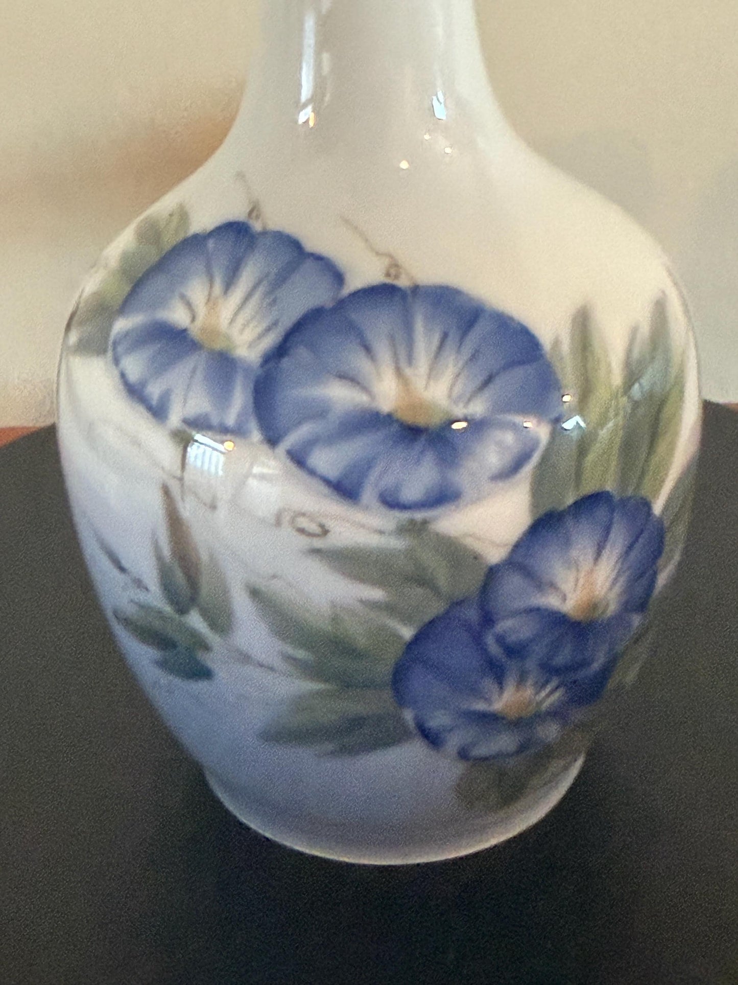 Vintage Royal Copenhagen Porcelain Blue Flowers Vase Lover Antiques and Vintage
