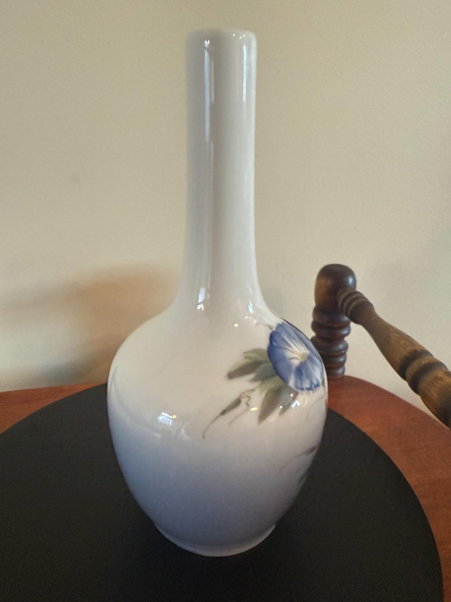 Vintage Royal Copenhagen Porcelain Blue Flowers Vase Lover Antiques and Vintage