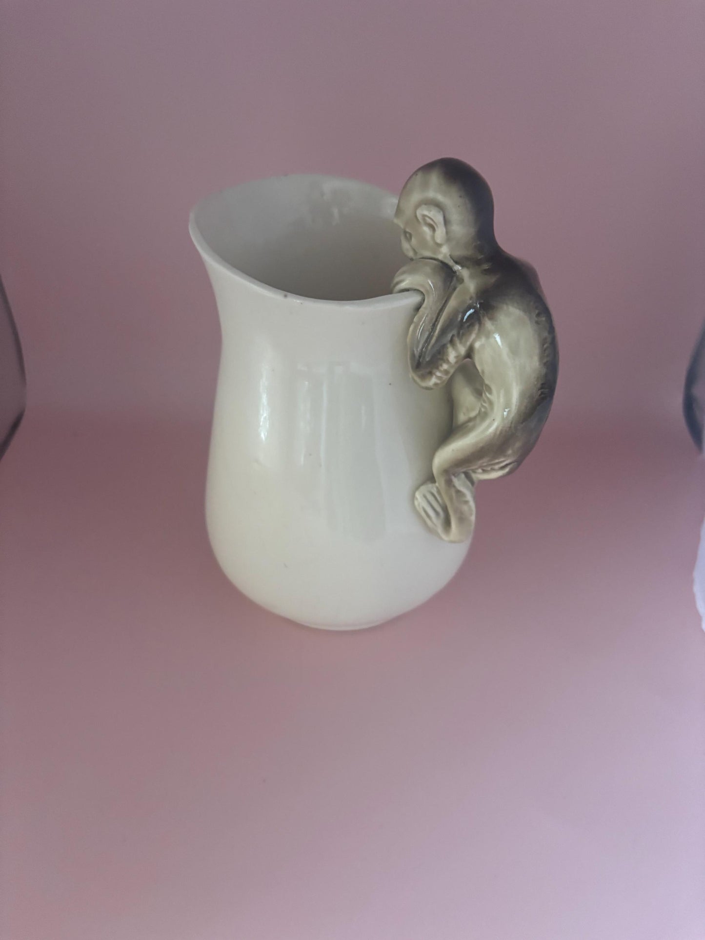 Vintage Stone Pitcher with Monkey Handle Lover Antiques and Vintage