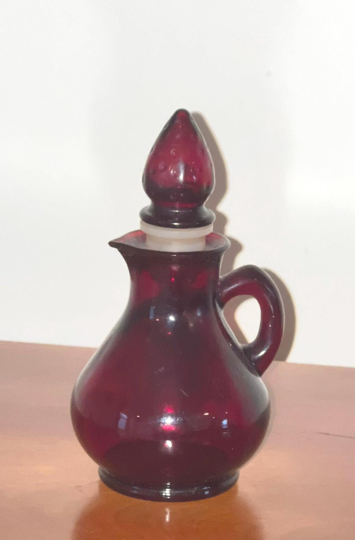 Vintage Avon Ruby Glass Oil & Vinegar Cruet Decanter