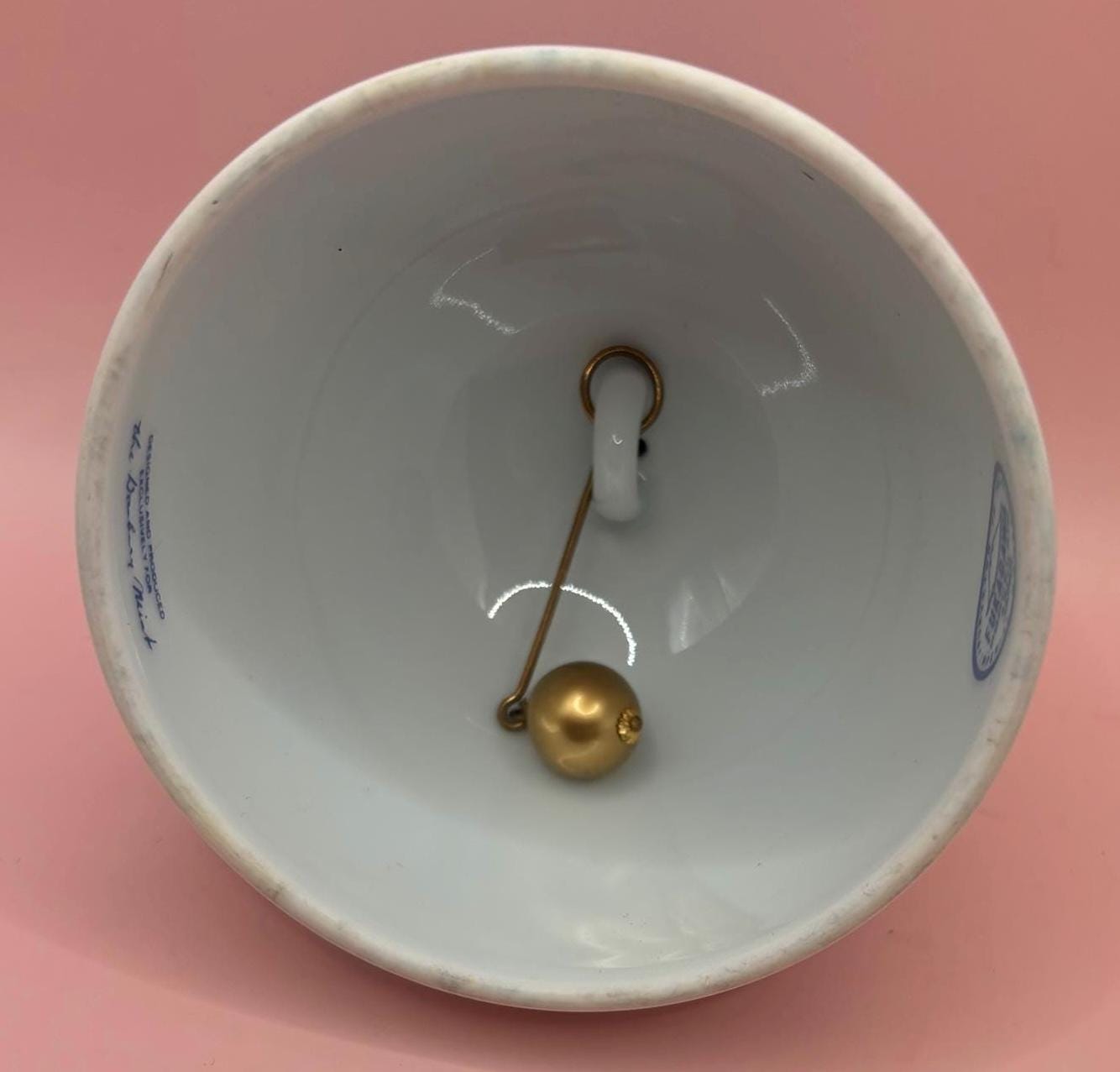 Vintage Cat Bell by Crowning Touch Japan Porcelain Upright Kitty Bisque with Original Label Lover Antiques and Vintage