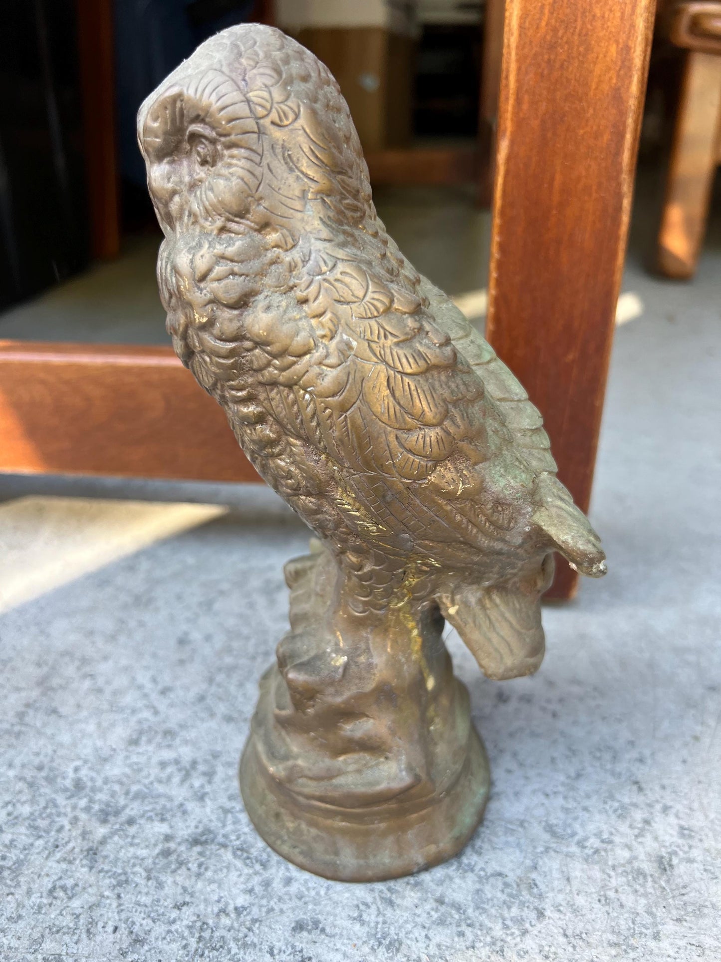 Vintage Brass Owl Figurine Door Stop Heavy Brass Standing Owl Statue Lover Antiques and Vintage