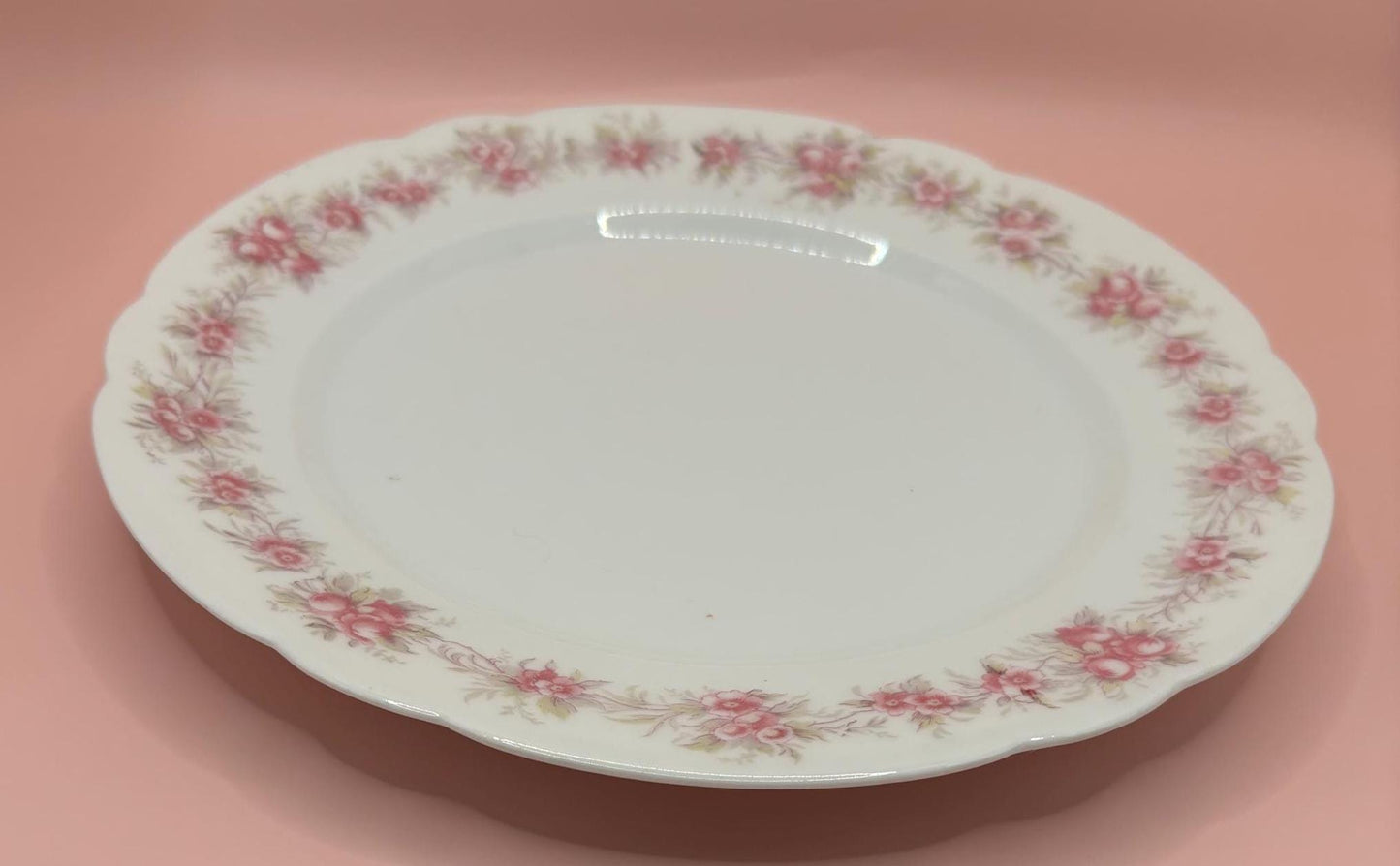 Vintage Austrian Plate with Pink Flowers Floral Design Austria Set of 6 Plates Lover Antiques and Vintage