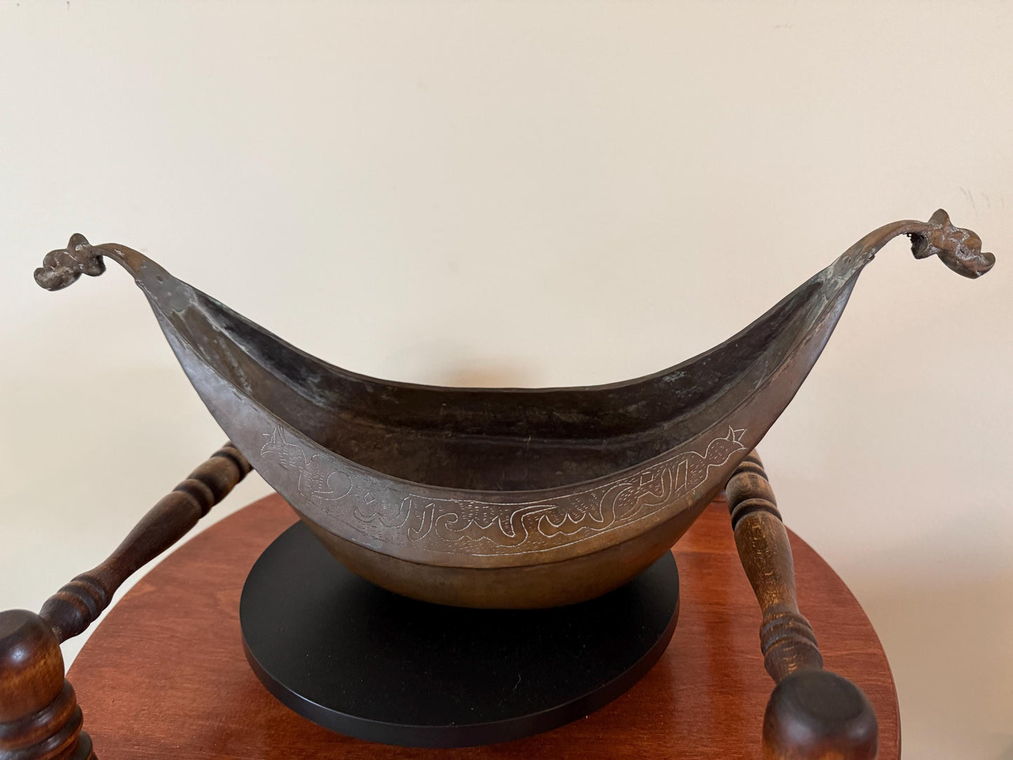 Antique Brass Beggars Bowl with Dragons on Each Handle Lover Antiques and Vintage