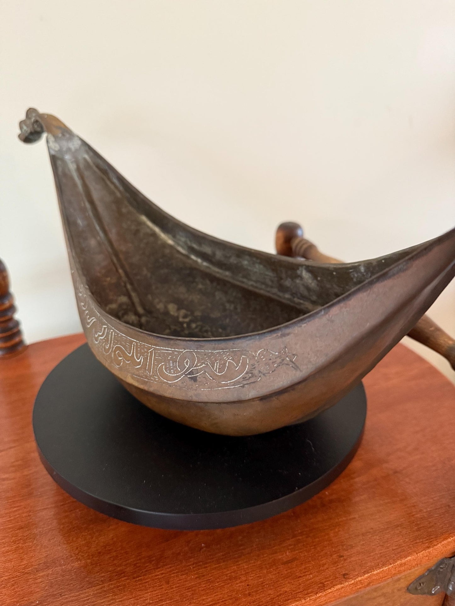 Antique Brass Beggars Bowl with Dragons on Each Handle Lover Antiques and Vintage