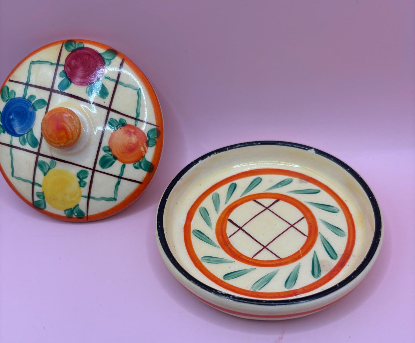 Vintage Czechoslovakia Hand Painted Trinket Box Lover Antiques and Vintage