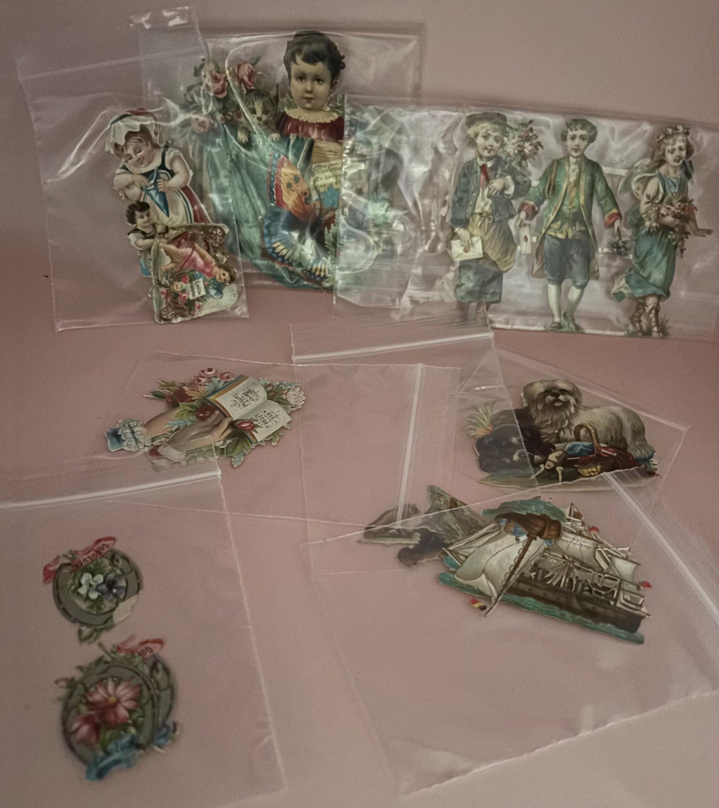 Vintage Collection of Embossed Die Cuts Horses Roses Children and Variety Die Cut Lover Antiques and Vintage