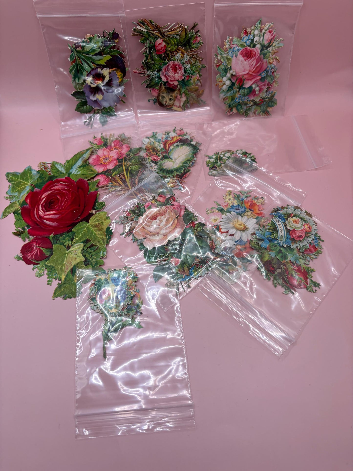 Vintage Collection of Embossed Die Cuts Horses Roses Children and Variety Die Cut Lover Antiques and Vintage