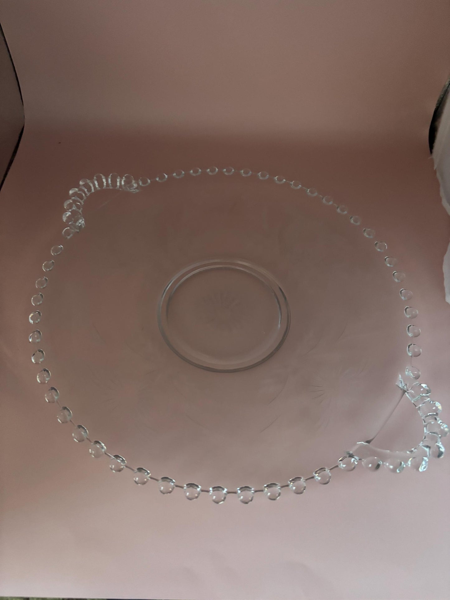 Vintage Starburst Glass Plate Crystal Clear Fancy Plates Lover Antiques and Vintage