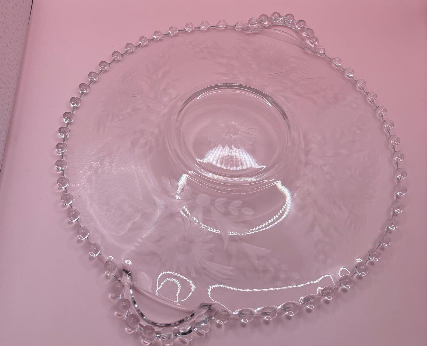 Vintage Starburst Glass Plate Crystal Clear Fancy Plates Lover Antiques and Vintage