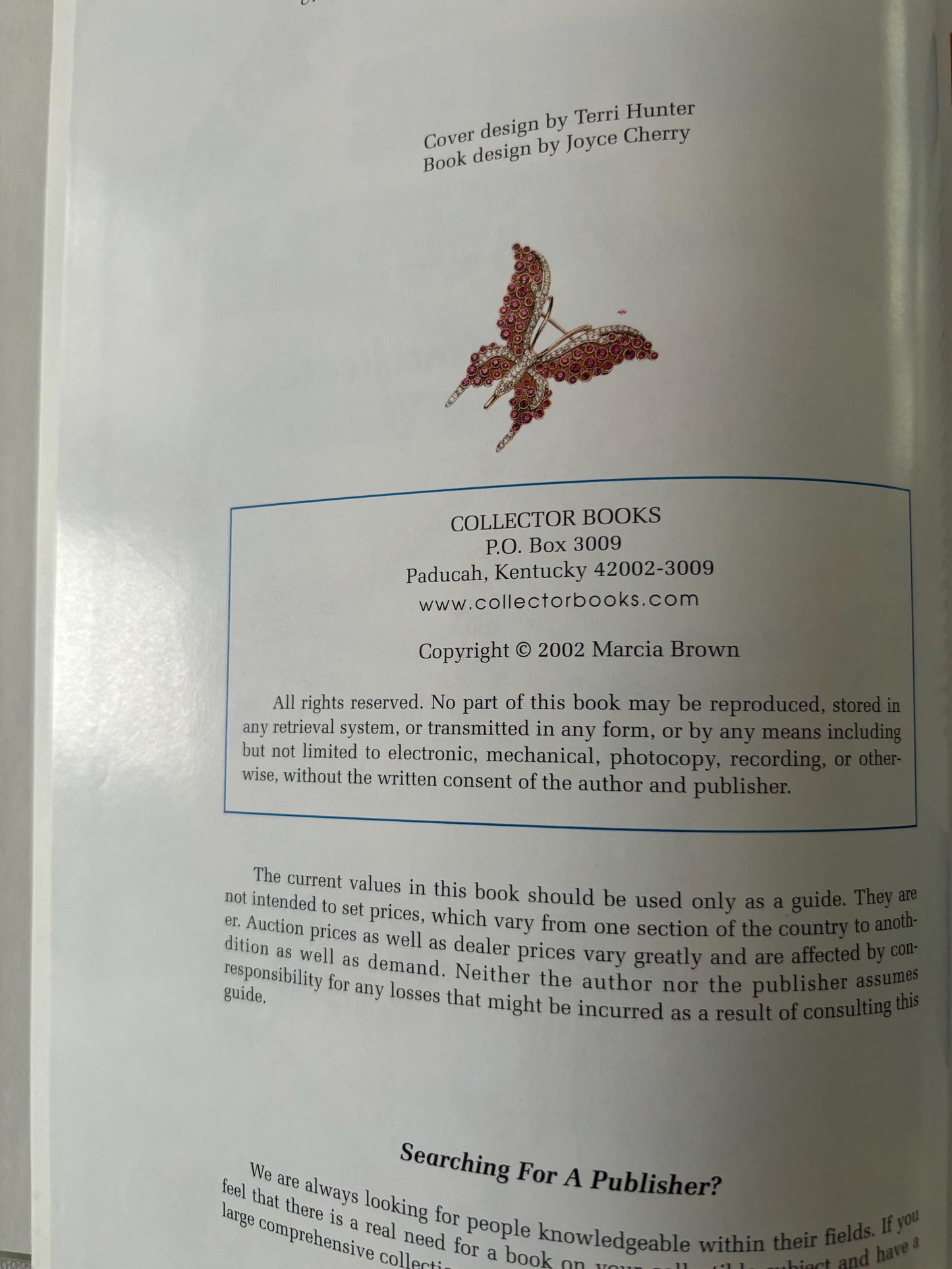 Signed Beauties of Costume Jewelry Identification & Values Book by Marcia Brown Lover Antiques and Vintage