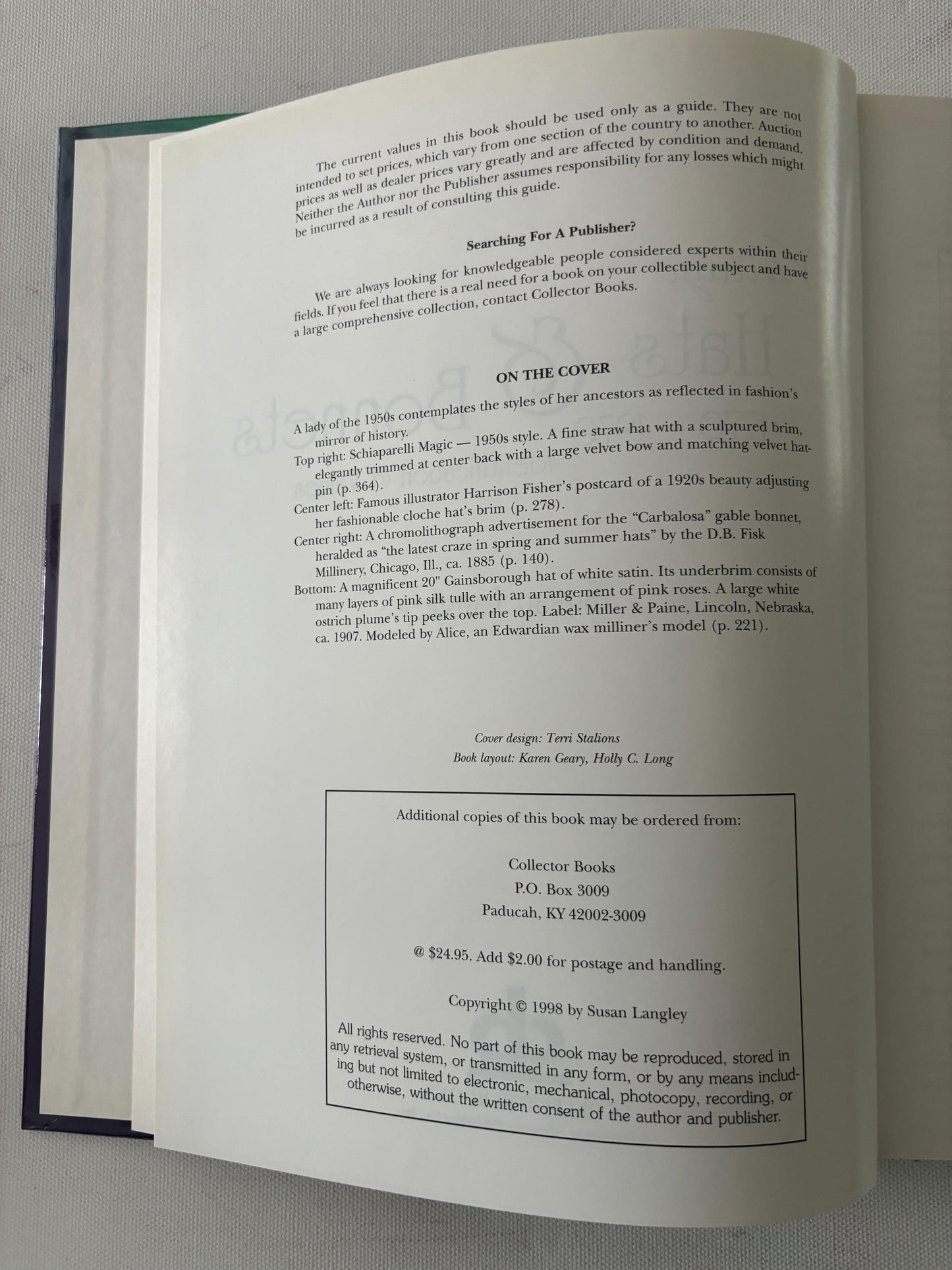 Vintage Hats & Bonnets 1770-1970 Identification and Values Book Lover Antiques and Vintage
