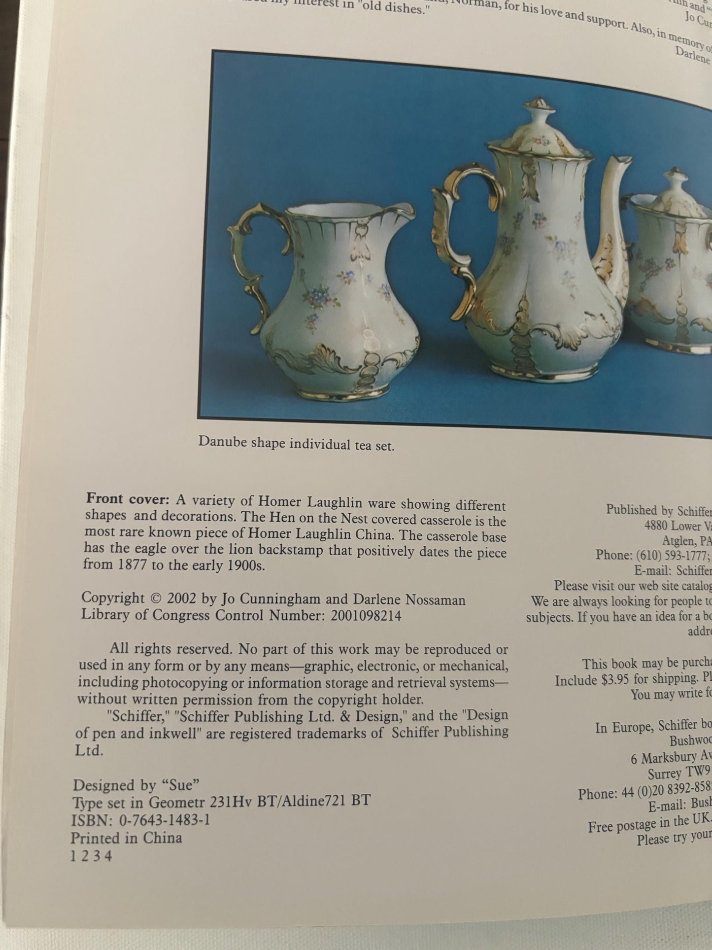 Homer Laughlin China Book Guide to Shapes and Patterns by Jo Cunningham Lover Antiques and Vintage