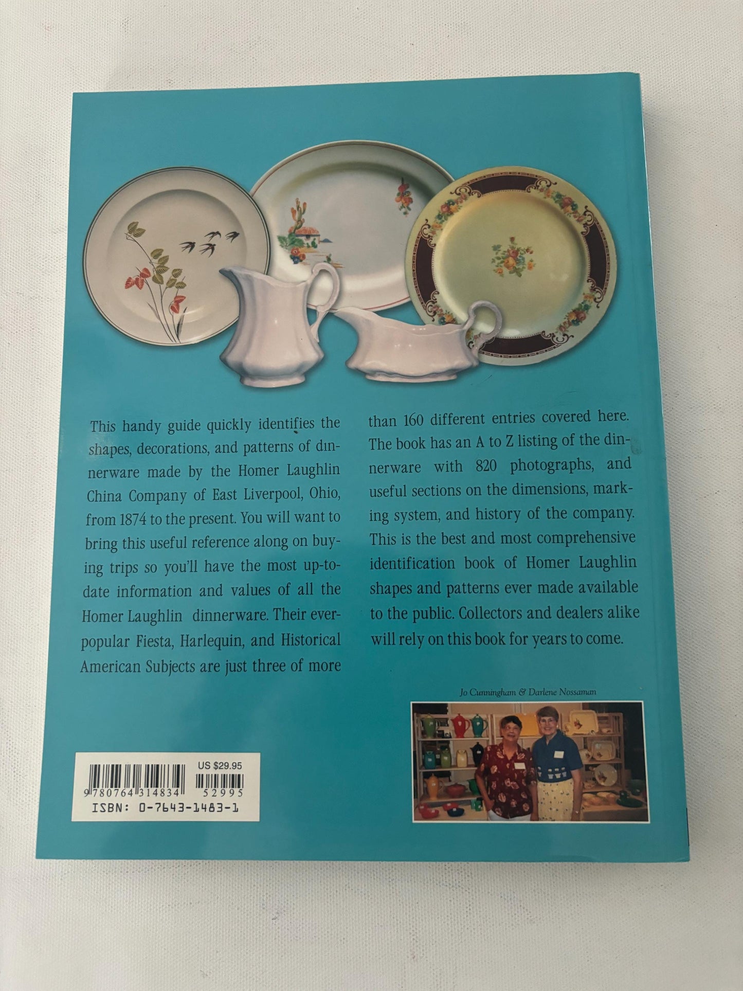 Homer Laughlin China Book Guide to Shapes and Patterns by Jo Cunningham Lover Antiques and Vintage