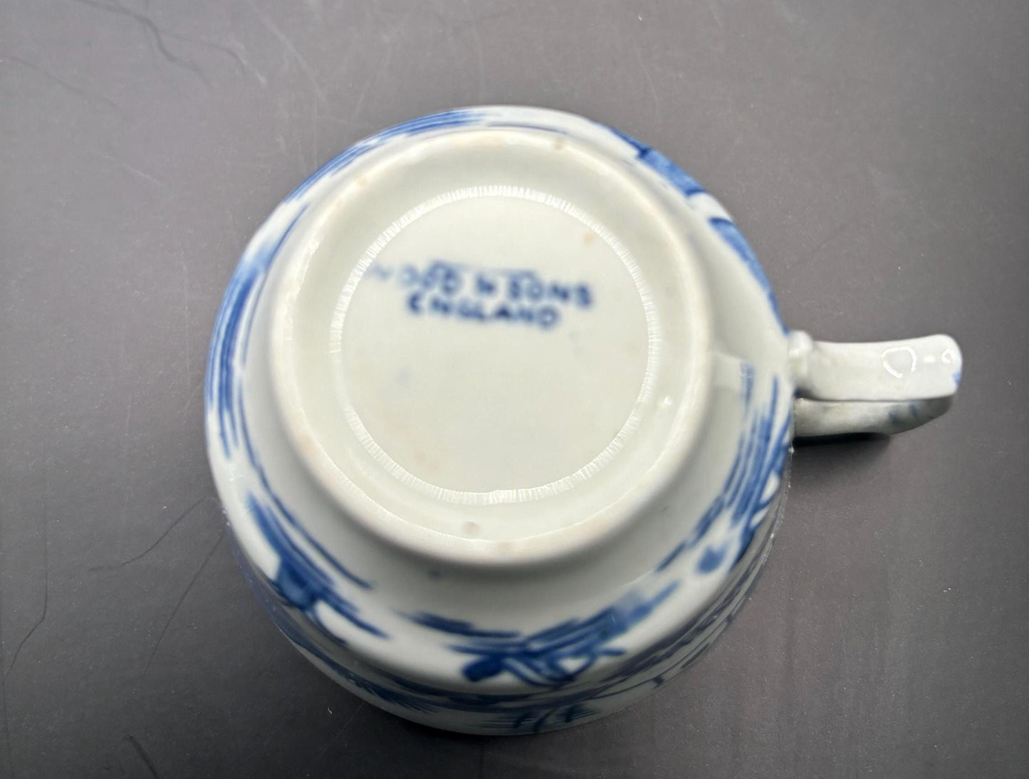 Canton Wood & Sons of England Antique Blue and White China Tea Cup or Coffee Cup Chinese Lover Antiques and Vintage