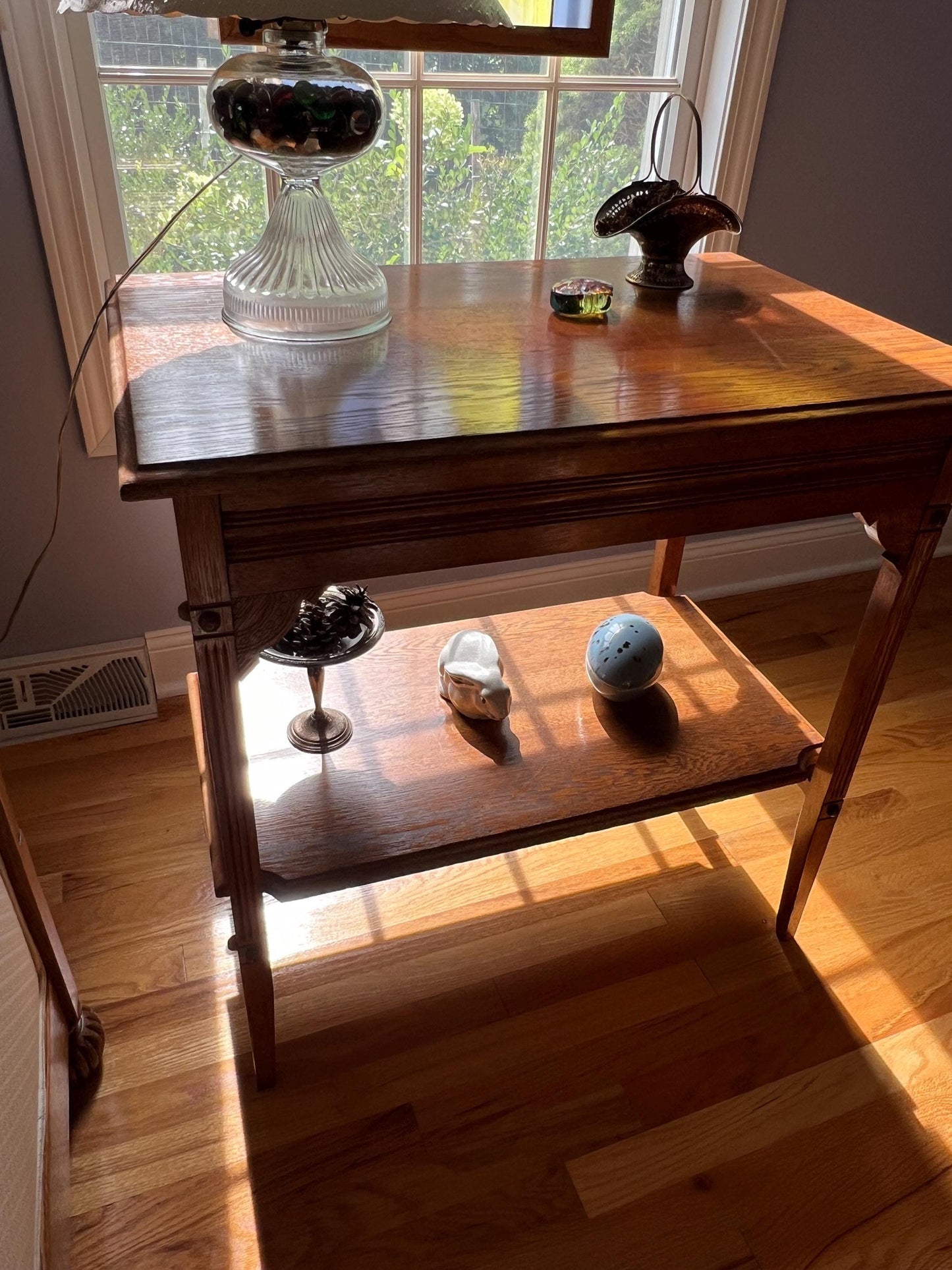 Antique Oak Table Coffee Table Console with Paw Feet Carved Wood Entryway Claw Foot Table Lover Antiques and Vintage