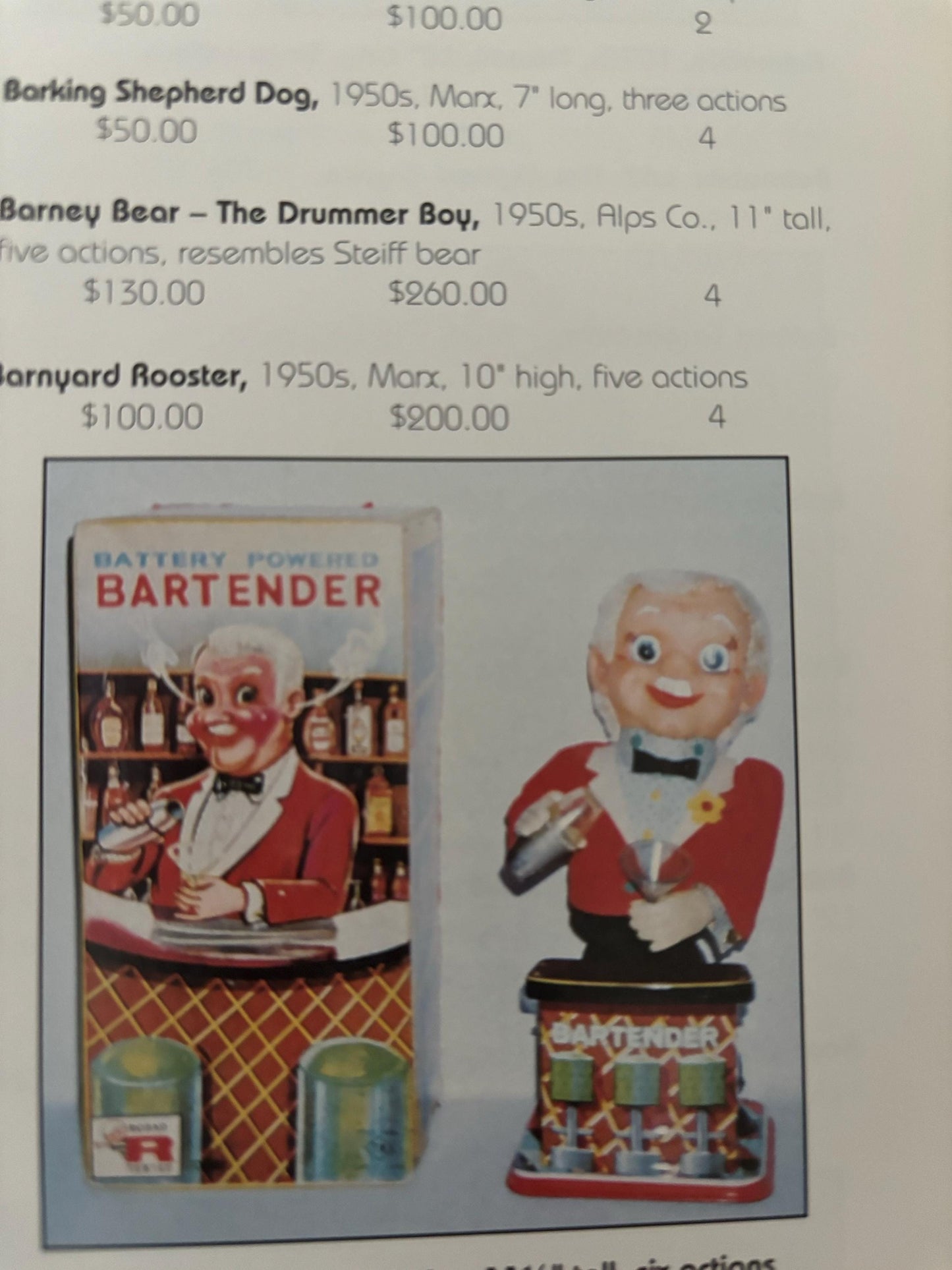 Collector’s Guide to Battery Toys Book Identification & Value Guide by Don Hultzman Lover Antiques