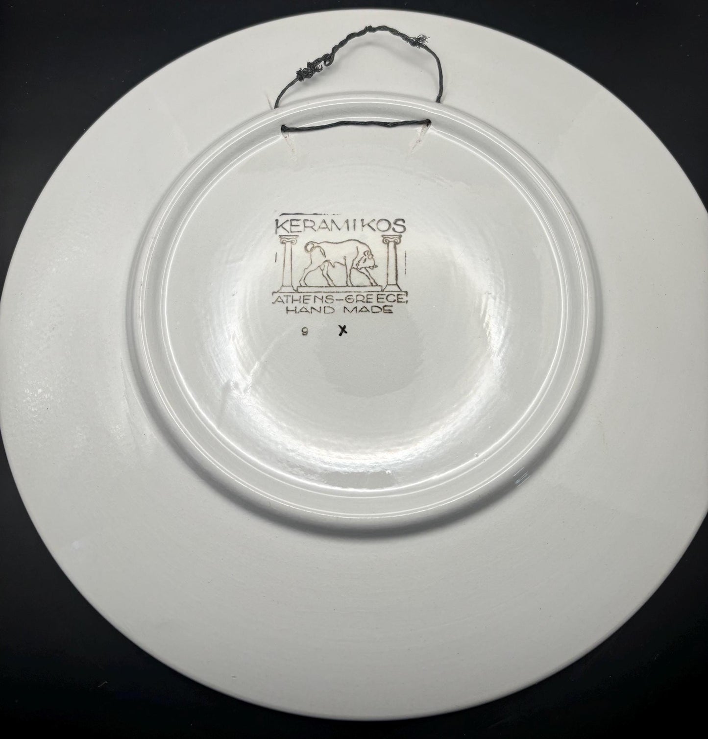 Vintage Keramikos Athens Greece Hand Made Plate with Animals Snake Tiger Kangaroo Shark Lover Antiques and Vintage